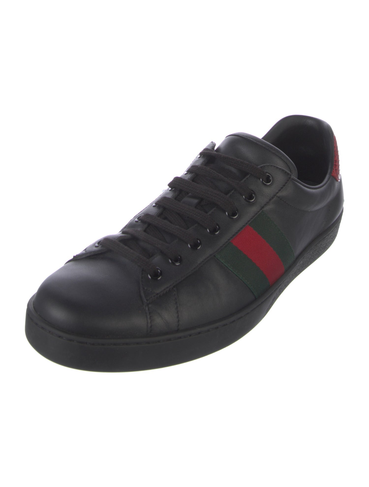Gucci Web Accent Leather Sneakers