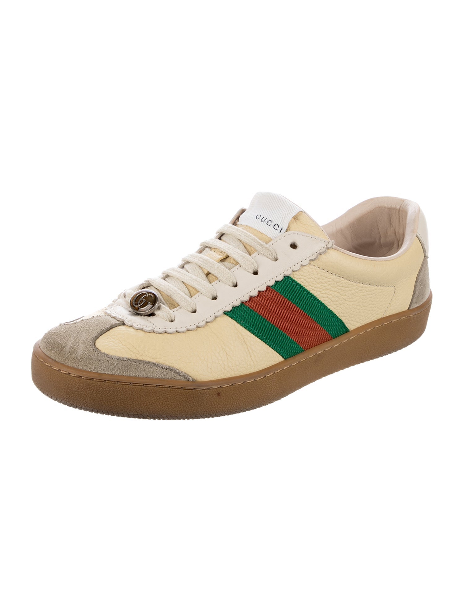 Gucci Leather Colorblock Pattern Sneakers