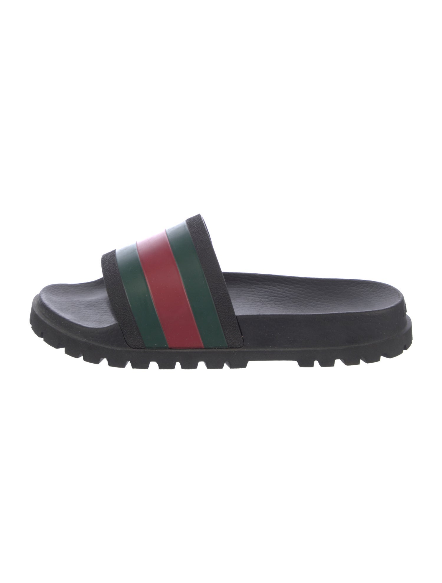 Gucci Rubber Slides Web Accent Slides
