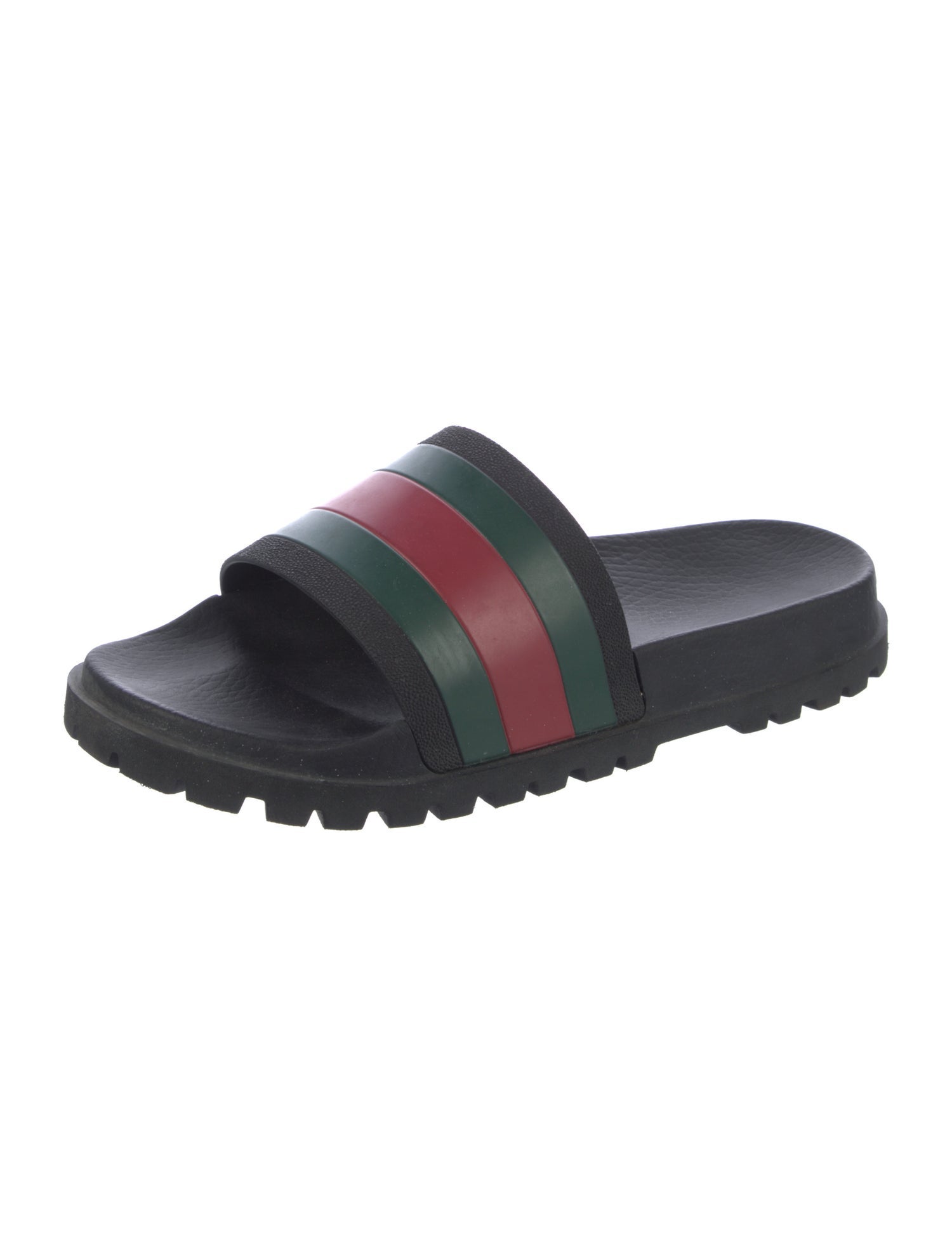 Gucci Rubber Slides Web Accent Slides