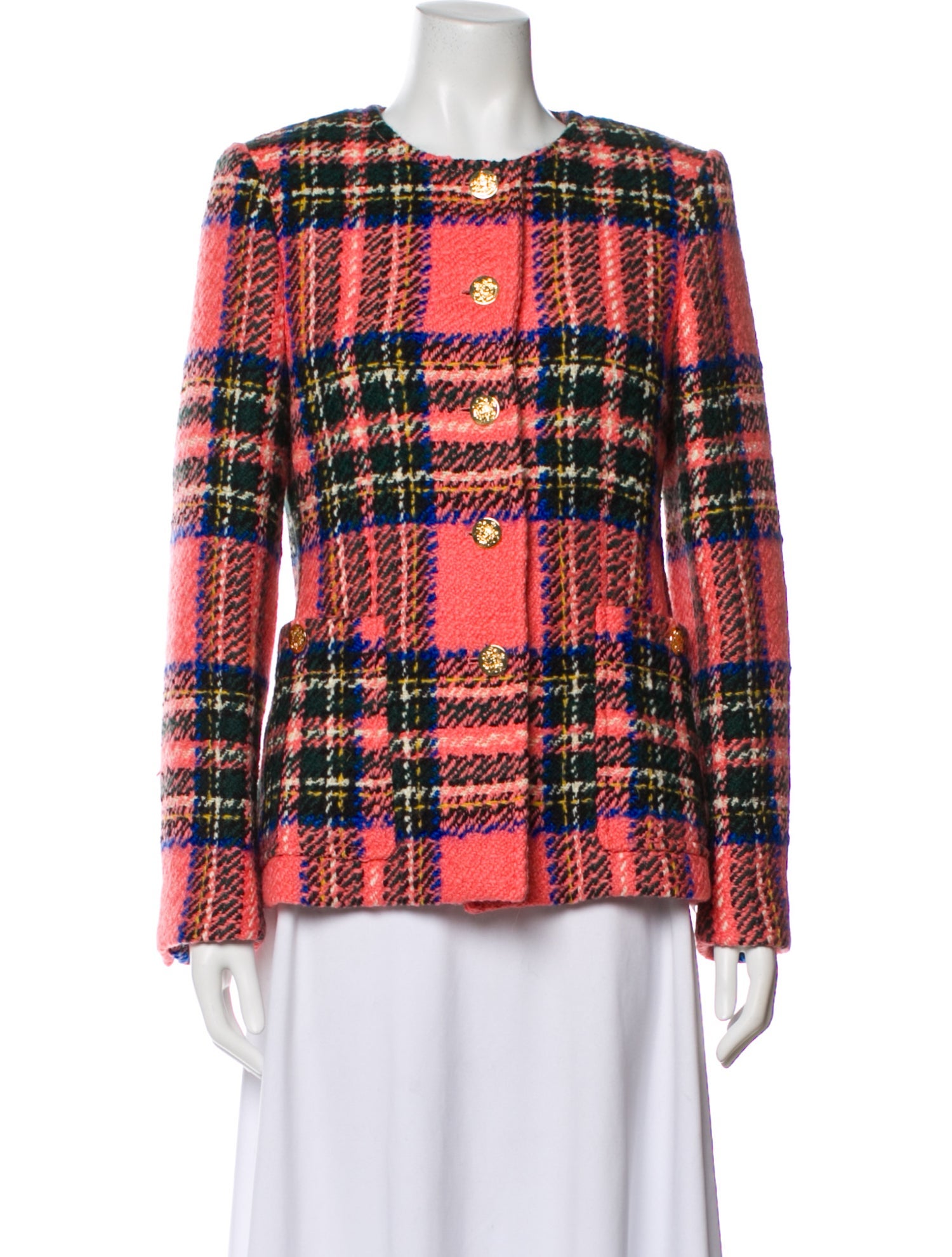 Gucci Wool Plaid Print Jacket w/ Tags
