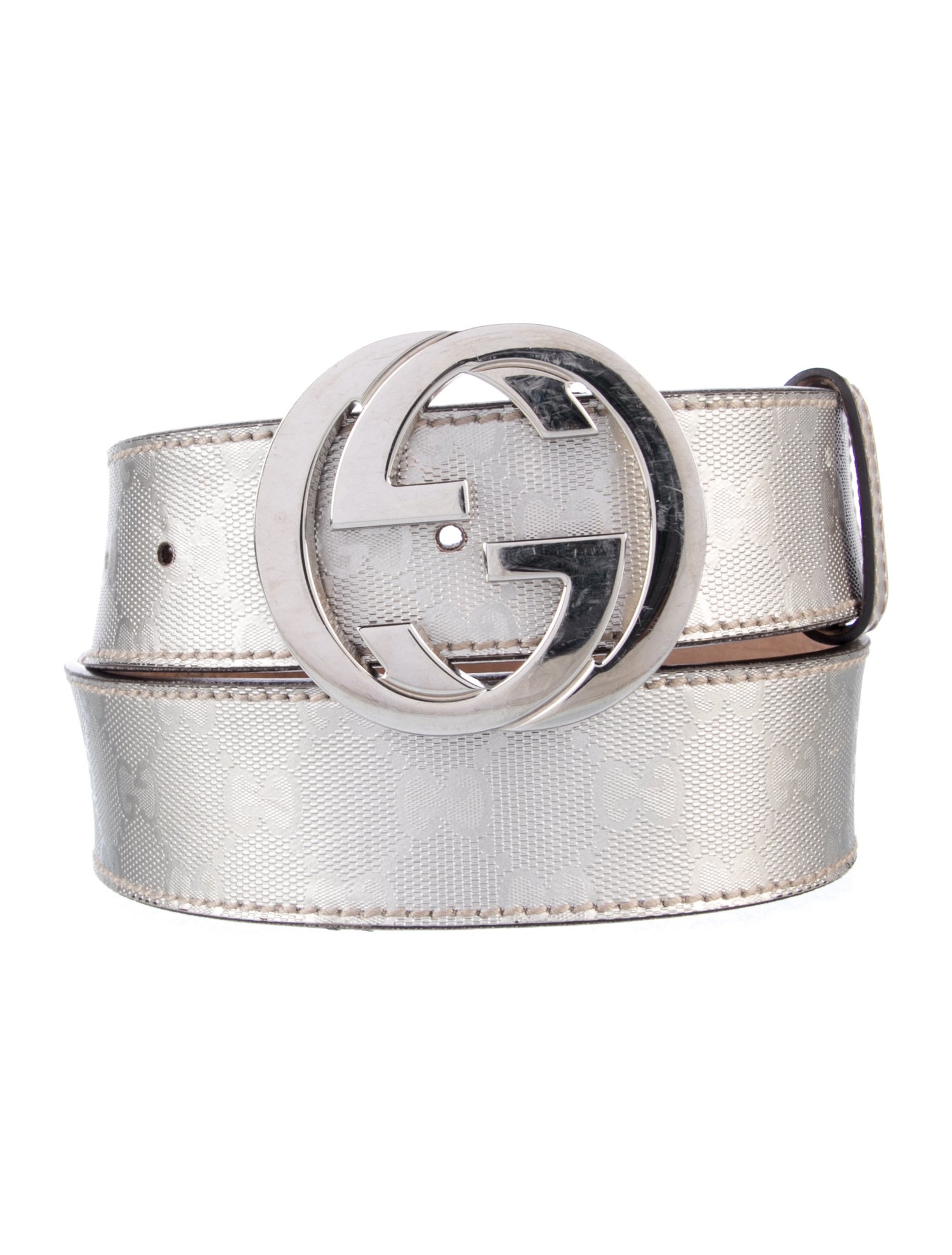 Gucci GG Imprimé Embossed Leather Belt