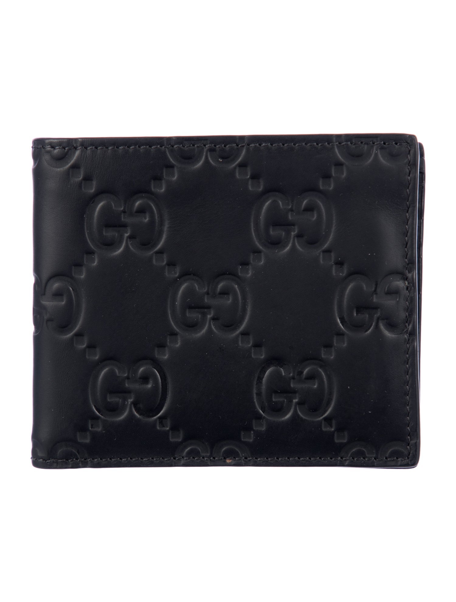 Gucci GG Rubber-effect Bi-fold Leather Bifold Wallet