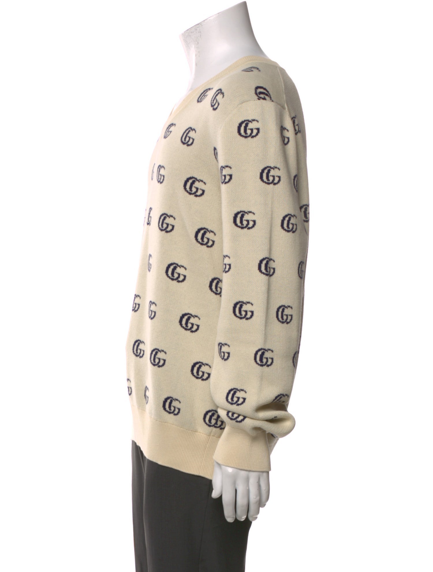 Gucci Double G Logo V-Neck Pullover