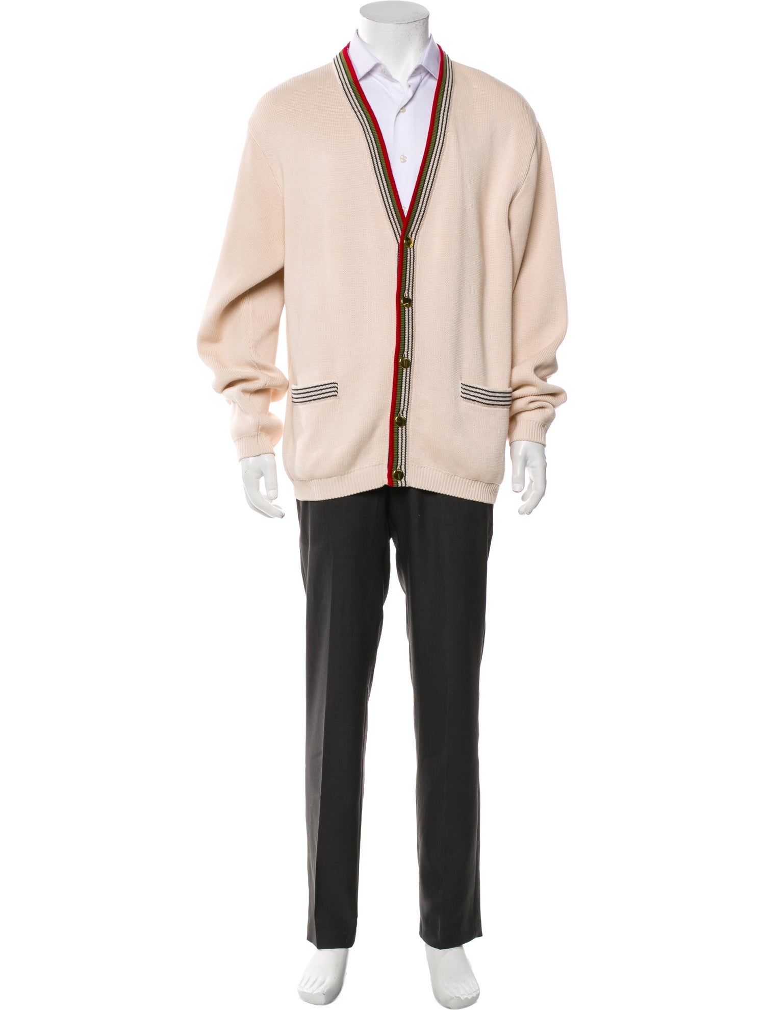 Gucci Web Accent Striped Cardigan