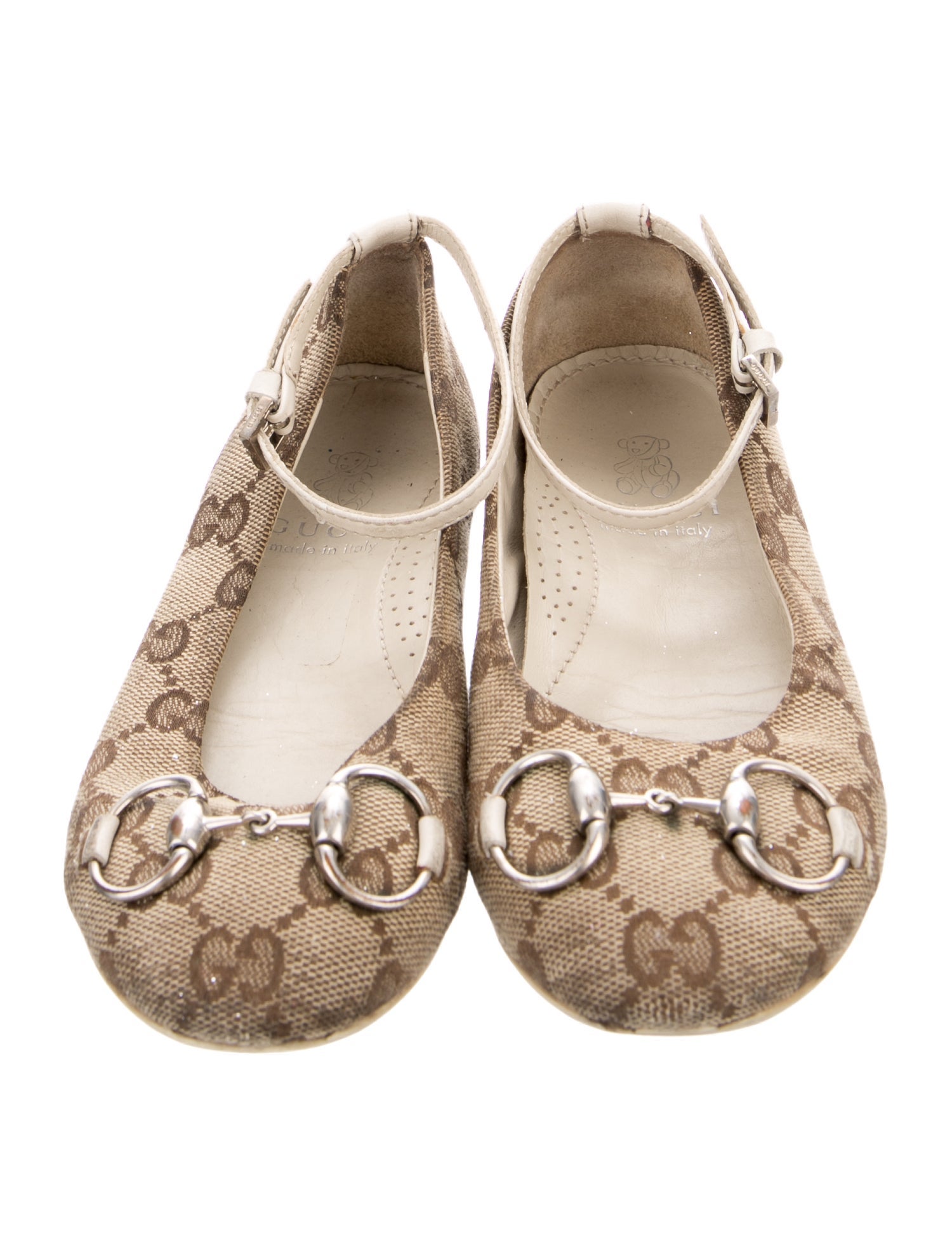 Gucci Gucci Little Girls GG Pattern Print Ballet Flats