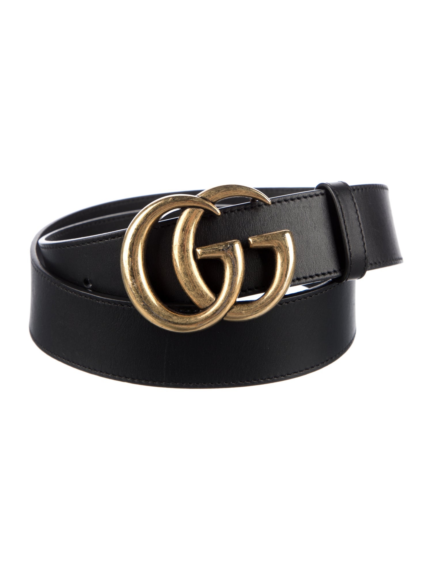 Gucci Double G Logo Leather Belt