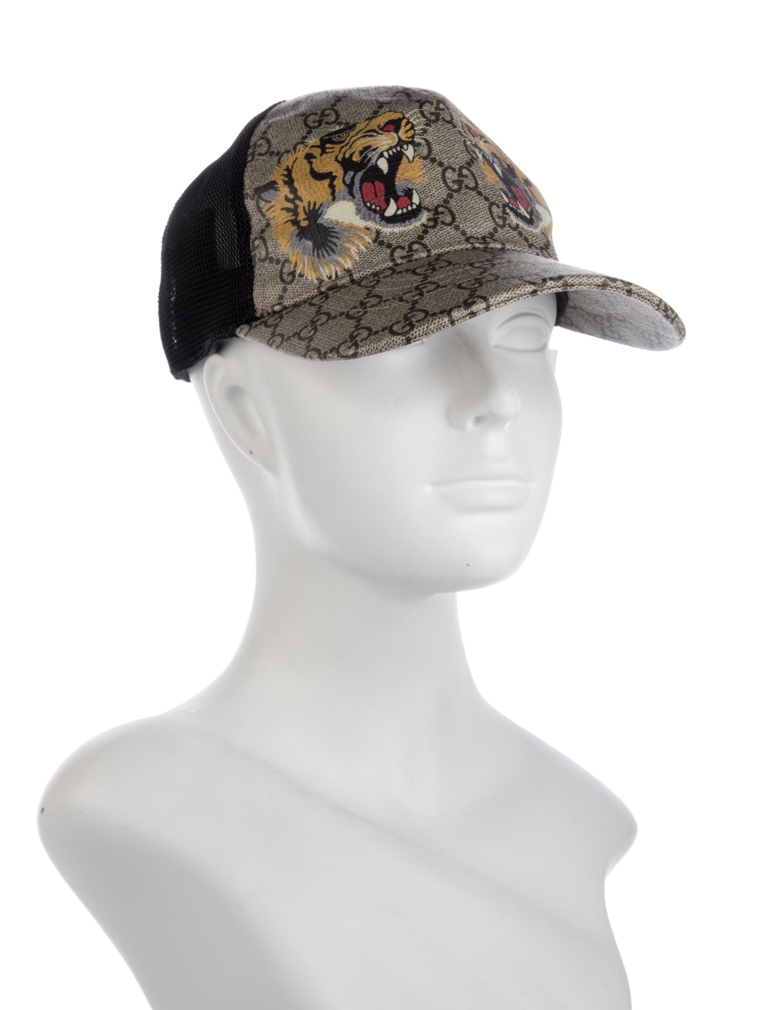 Gucci GG Supreme Tiger Head Trucker Hat