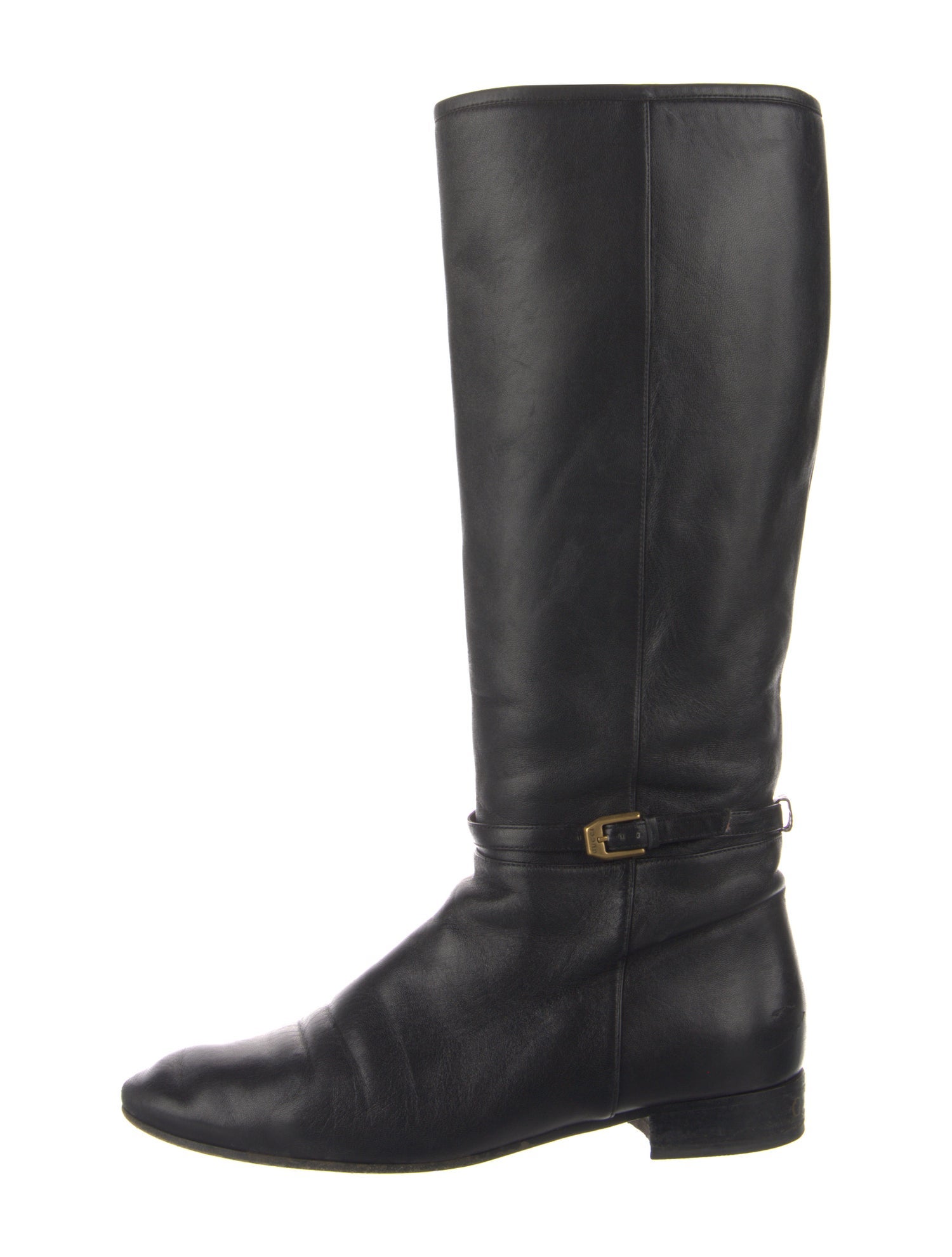 Gucci Horsebit Accent Leather Riding Boots