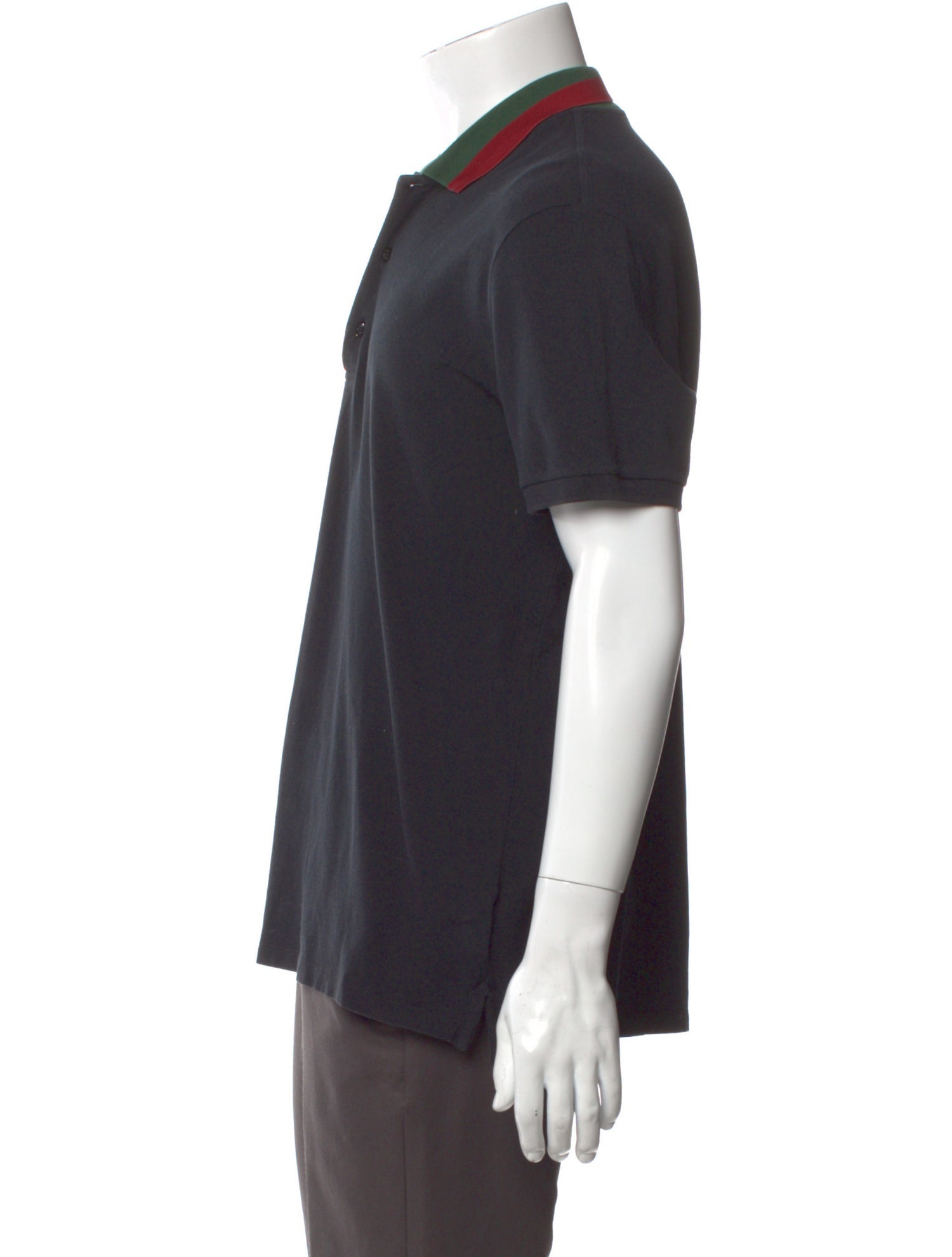 Gucci Web Accent V-Neck Polo Shirt