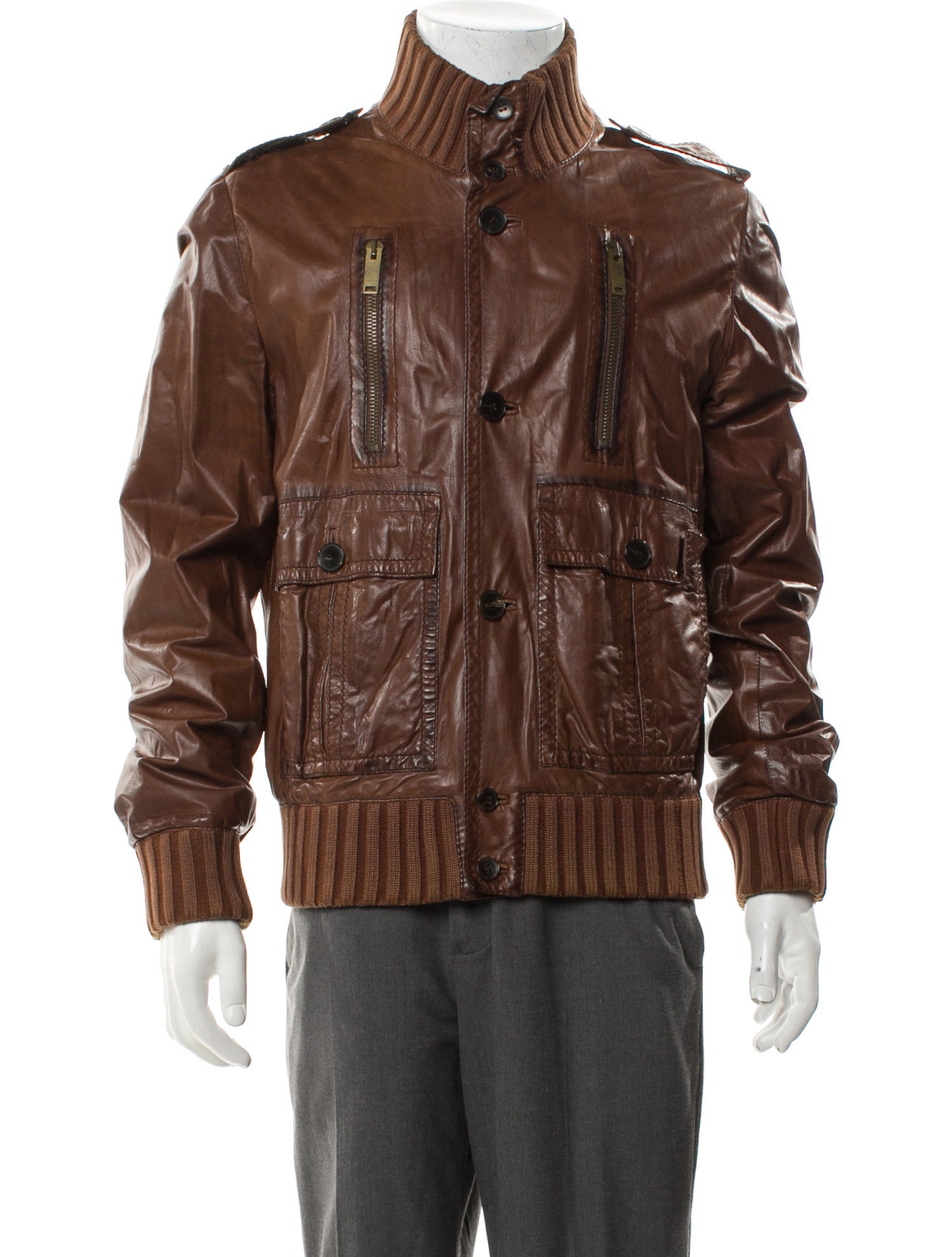 Gucci Leather Utility Jacket