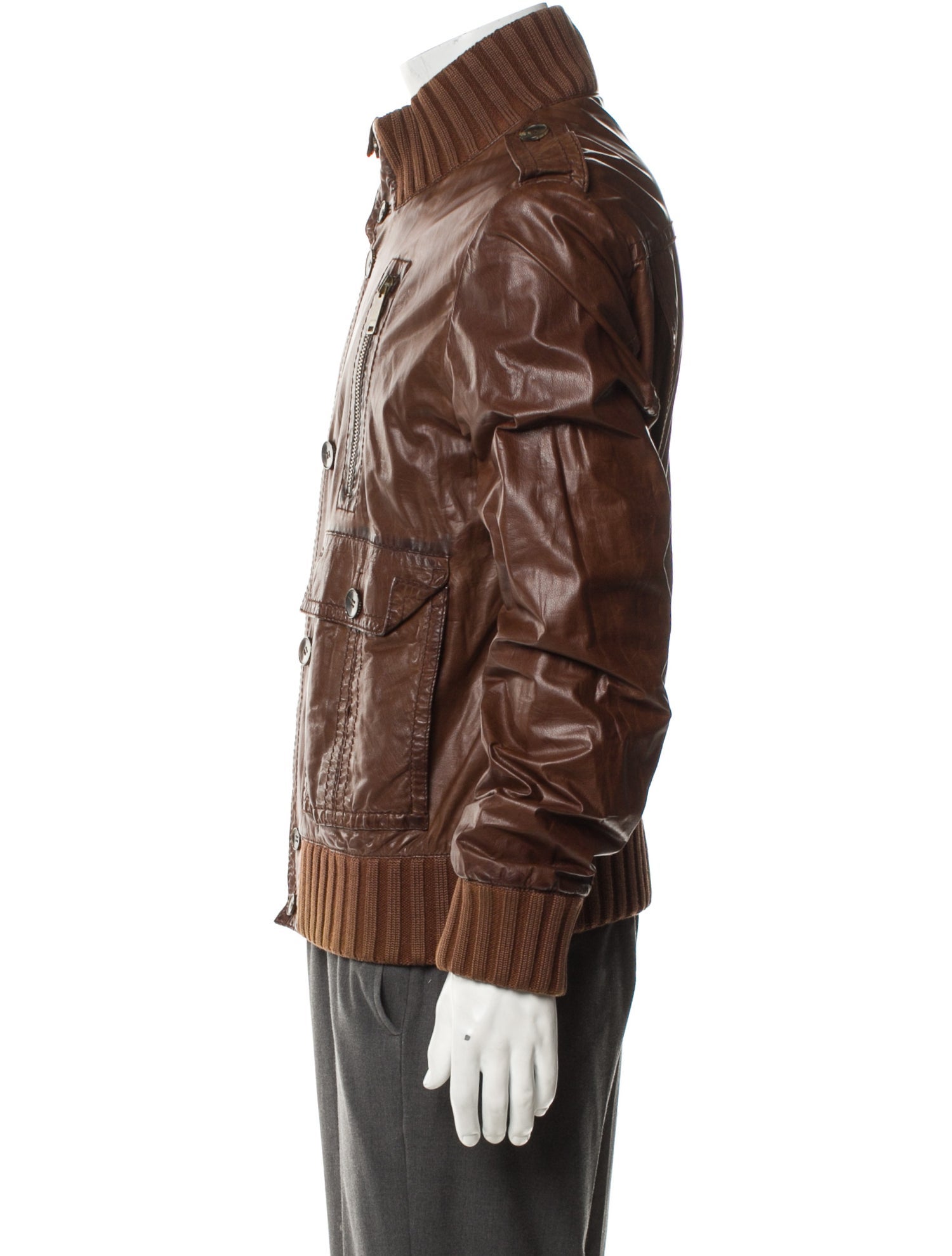 Gucci Leather Utility Jacket