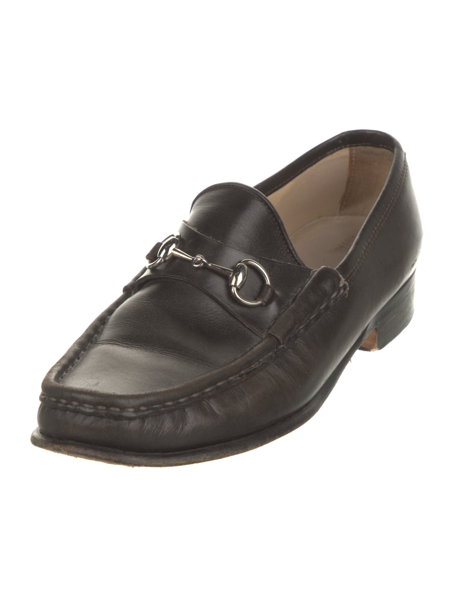 Gucci Horsebit Accent Leather Loafers