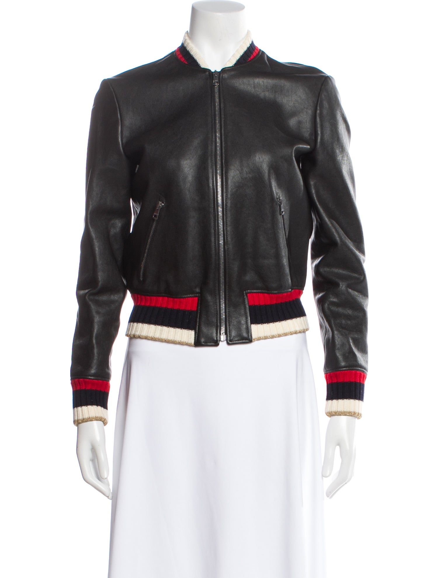 Gucci Leather Bomber Jacket