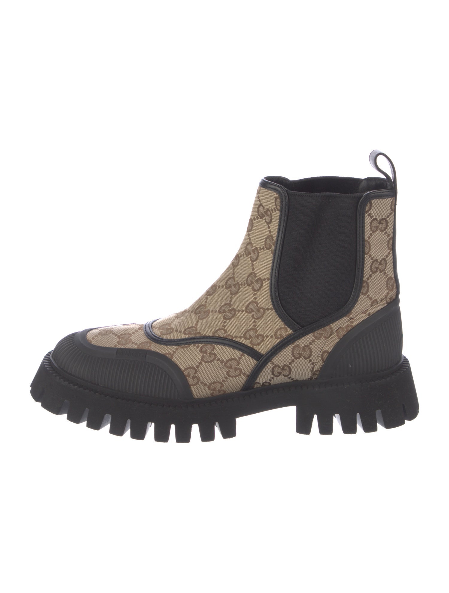 Gucci Canvas Printed Chelsea Boots