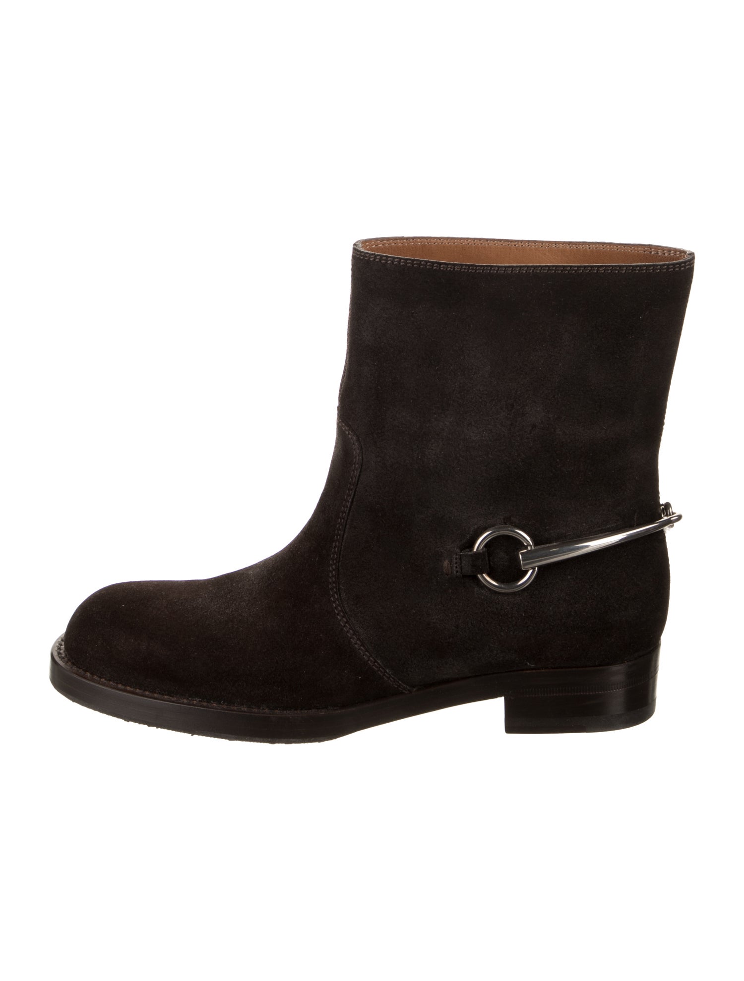 Gucci Horsebit Accent Suede Moto Boots