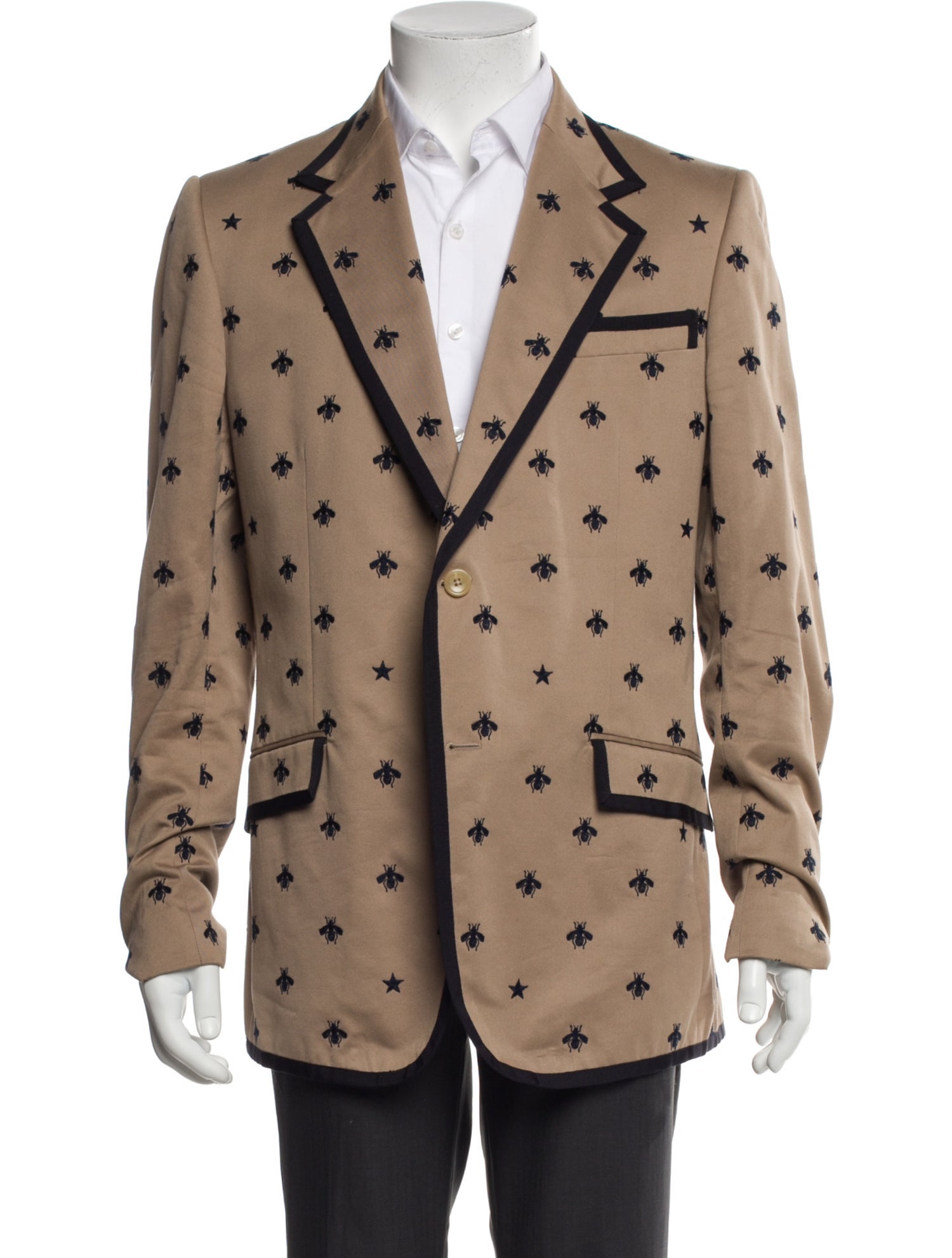Gucci Bee Accent Printed Blazer