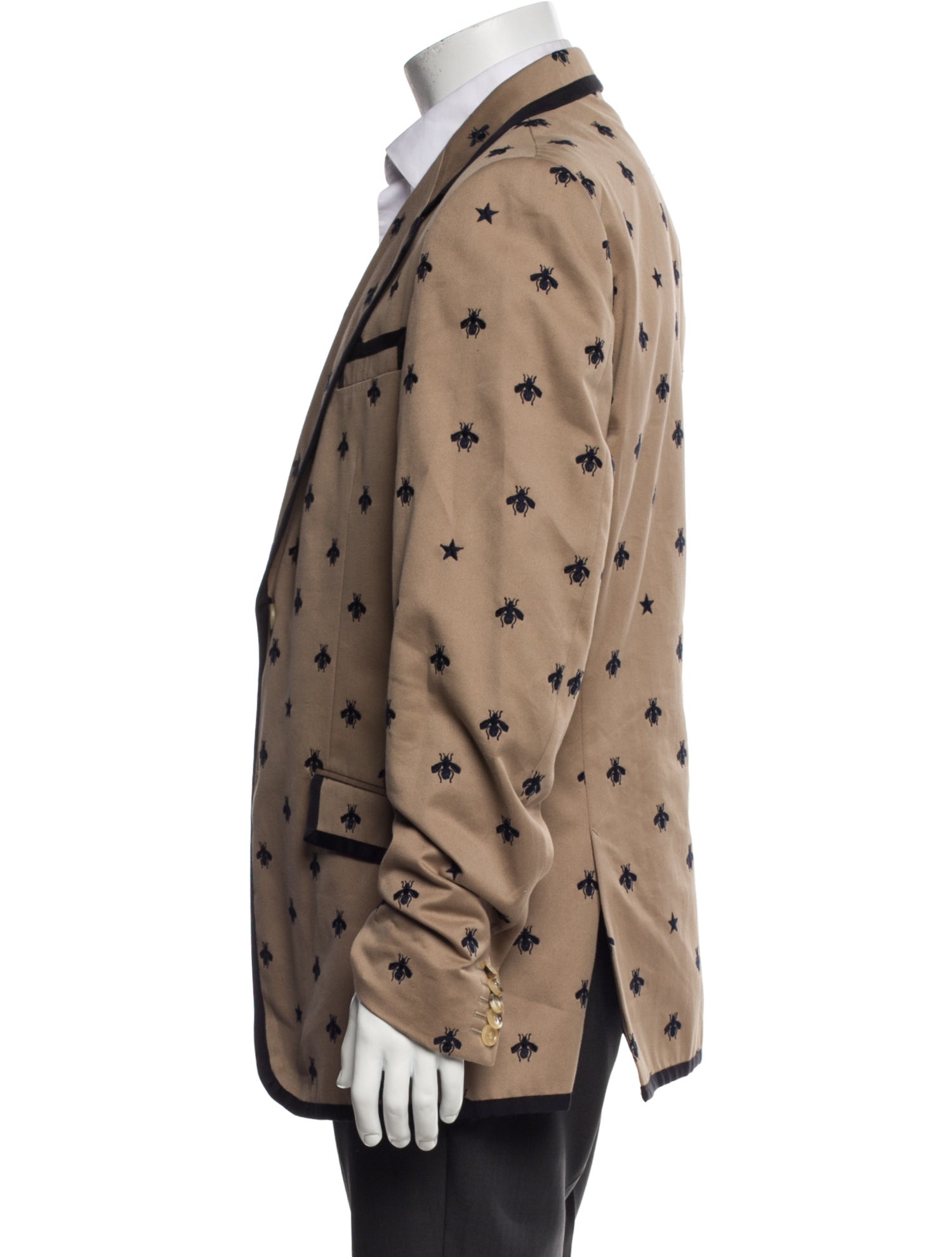 Gucci Bee Accent Printed Blazer