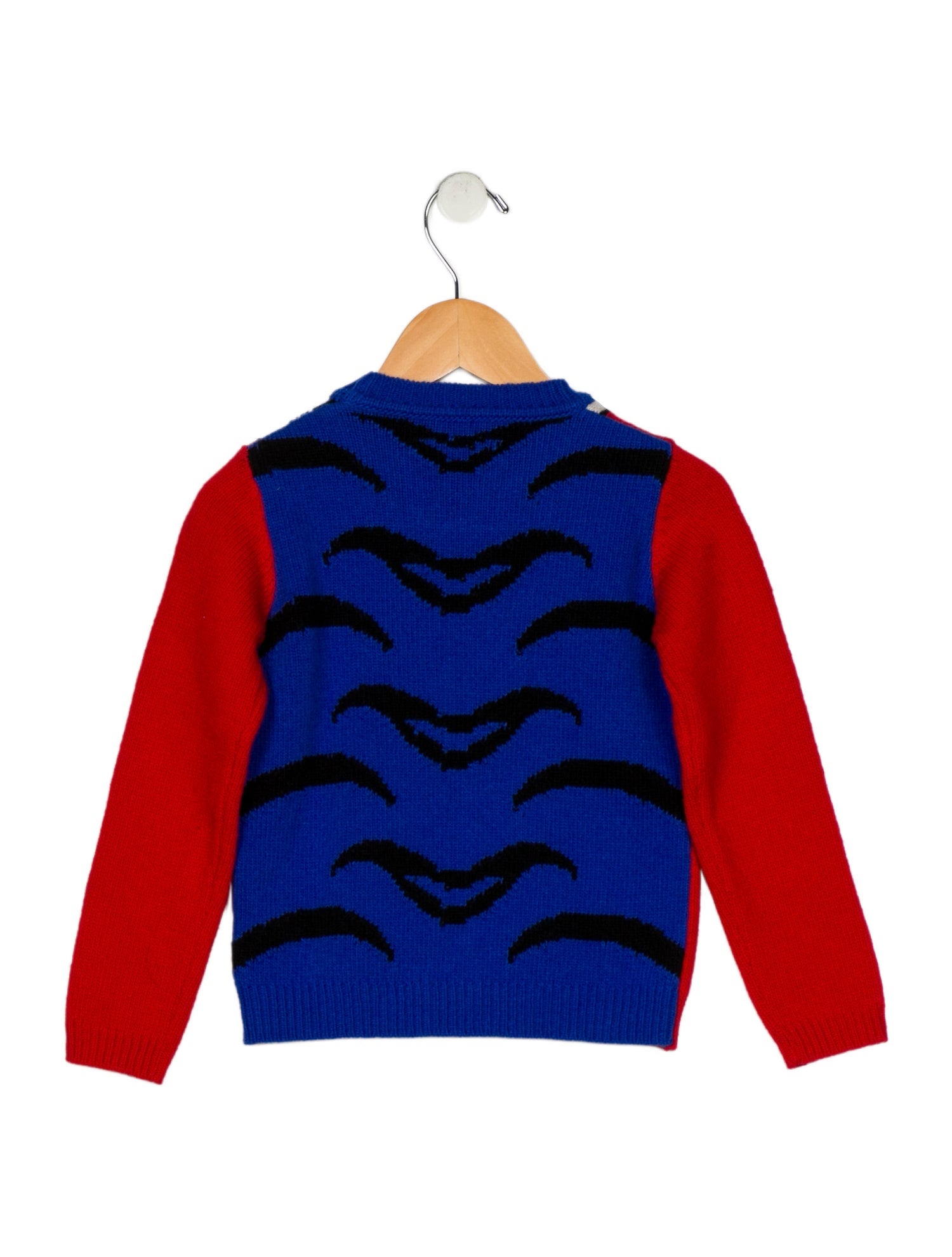 Gucci Wool red and blue and white patterned sweater