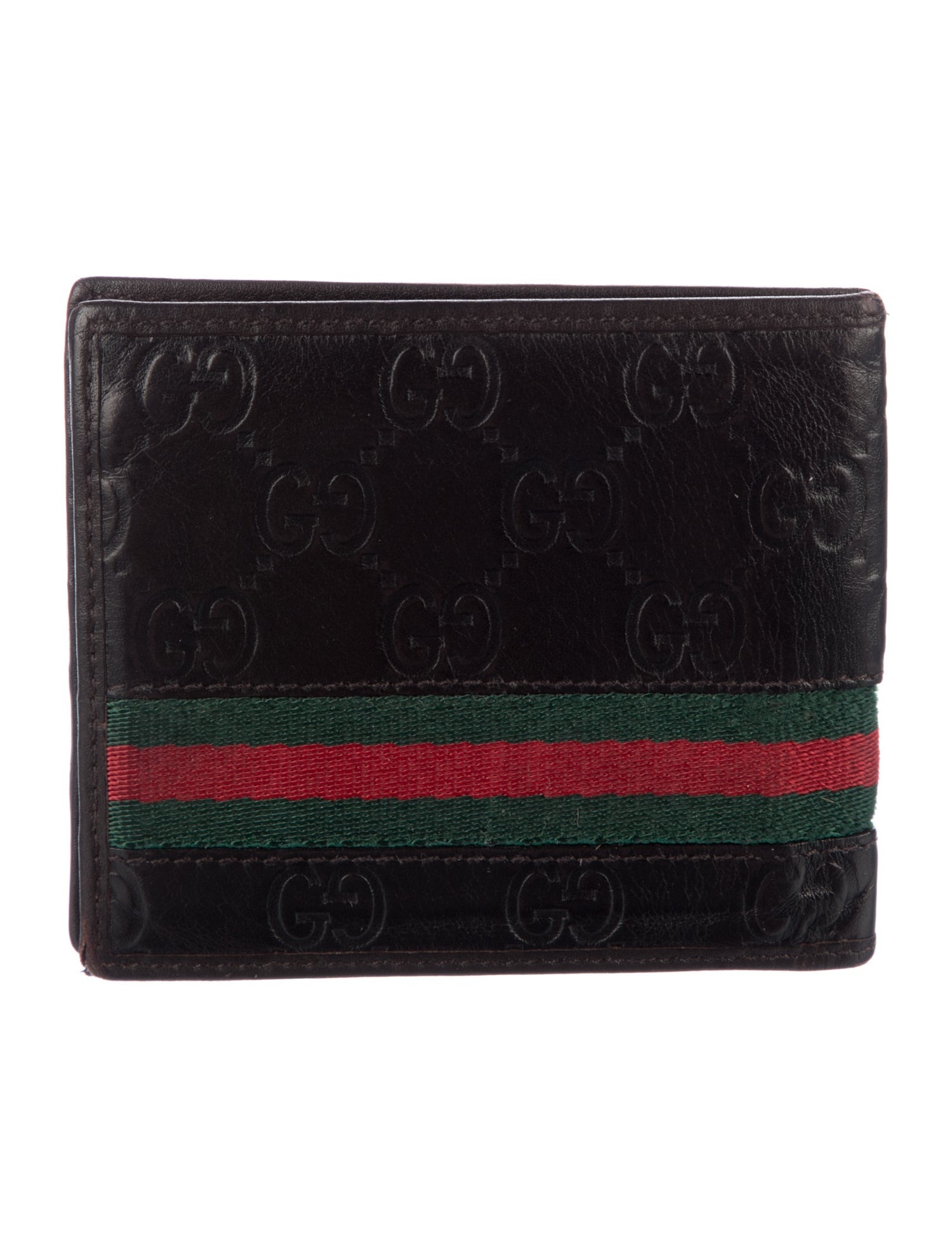 Gucci Web Accent Leather Wallet