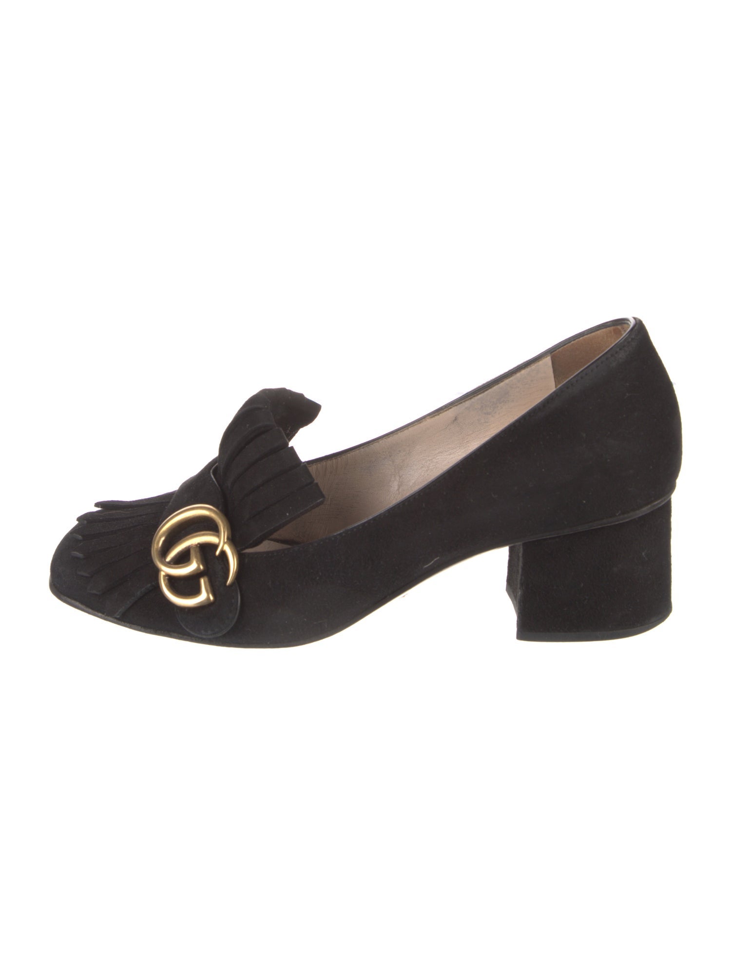 Gucci Double G Logo Suede Pumps