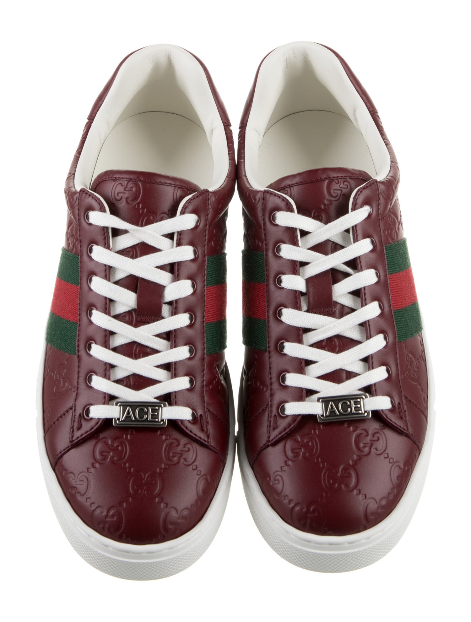 Gucci Leather Colorblock Pattern Sneakers
