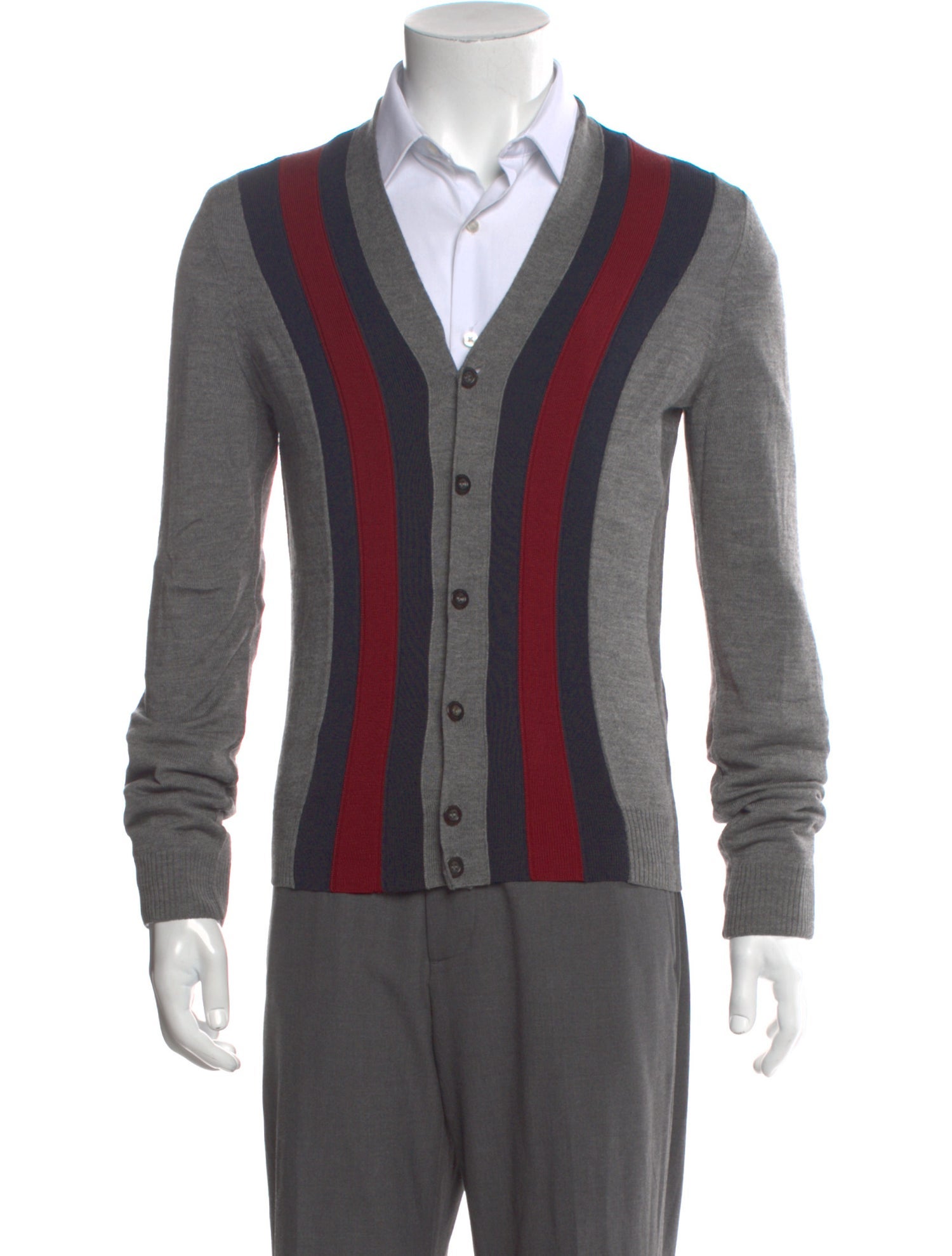 Gucci Web Accent Wool Cardigan