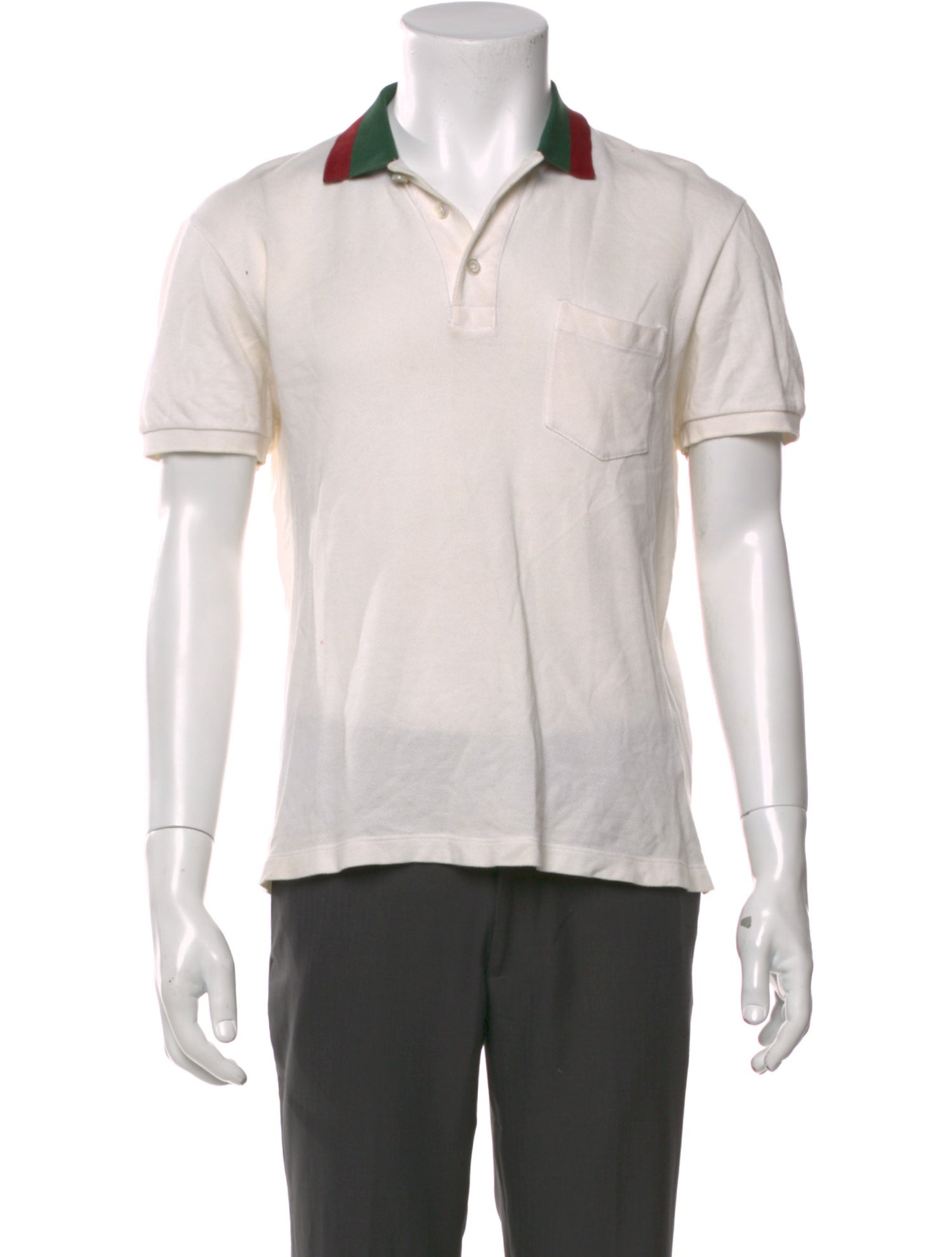 Gucci Web Accent V-Neck Polo Shirt