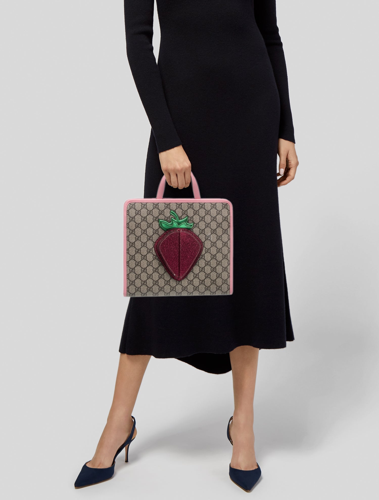 Gucci GG Supreme 3D Strawberry Tote Bag