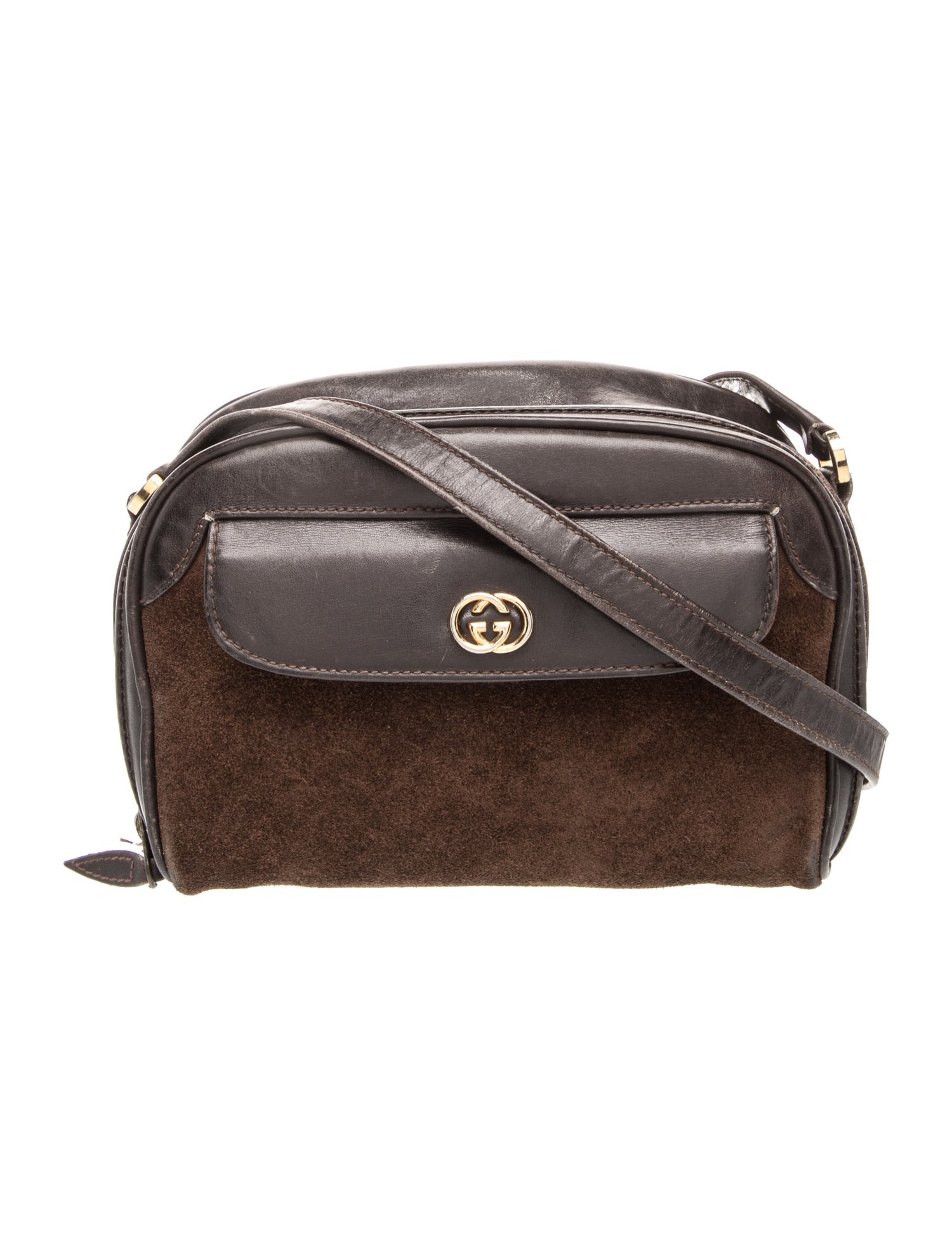 Gucci Interlocking G Vintage GG Suede Camera Shoulder Bag Vintage