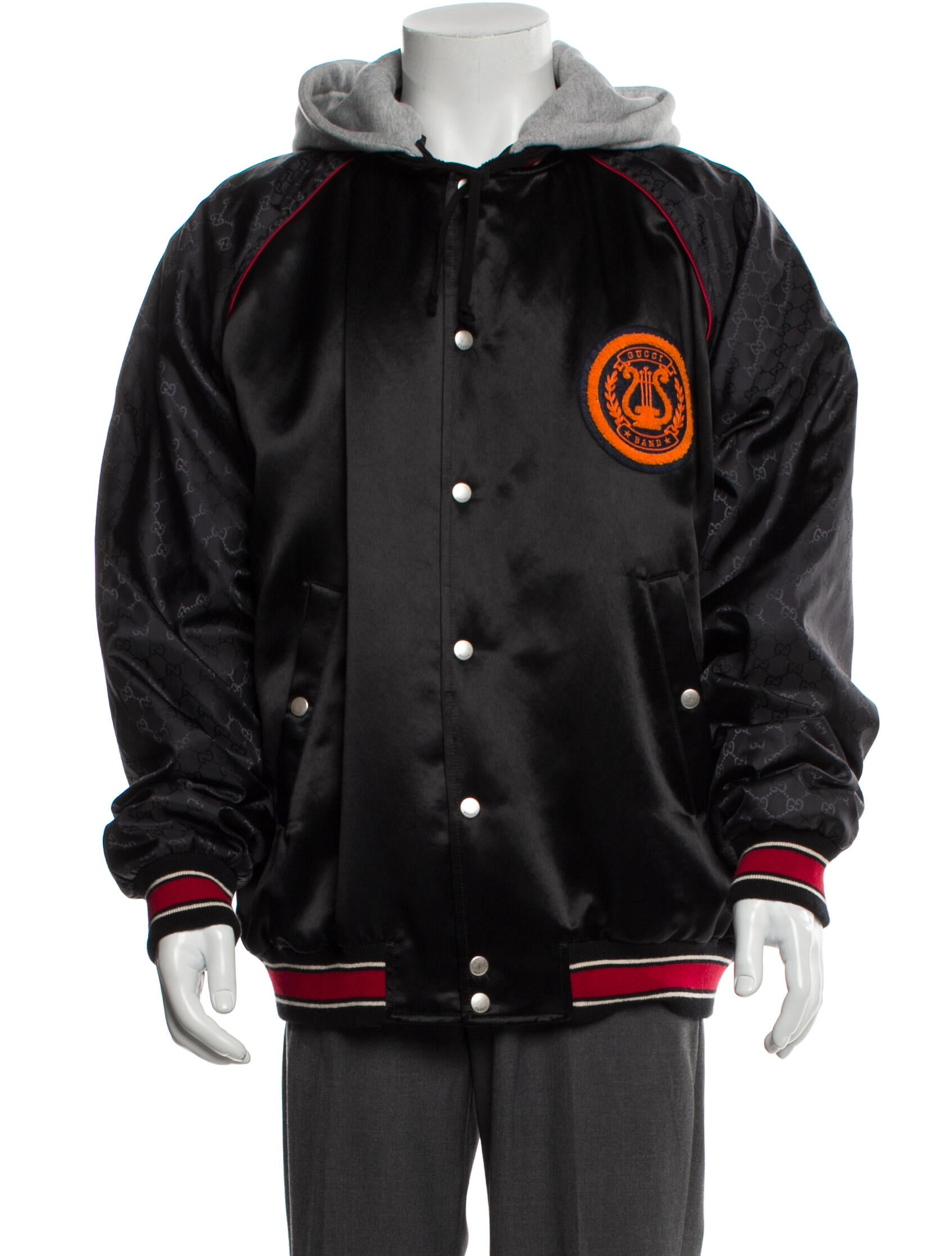 Gucci 2019 GG Nylon Varsity Jacket