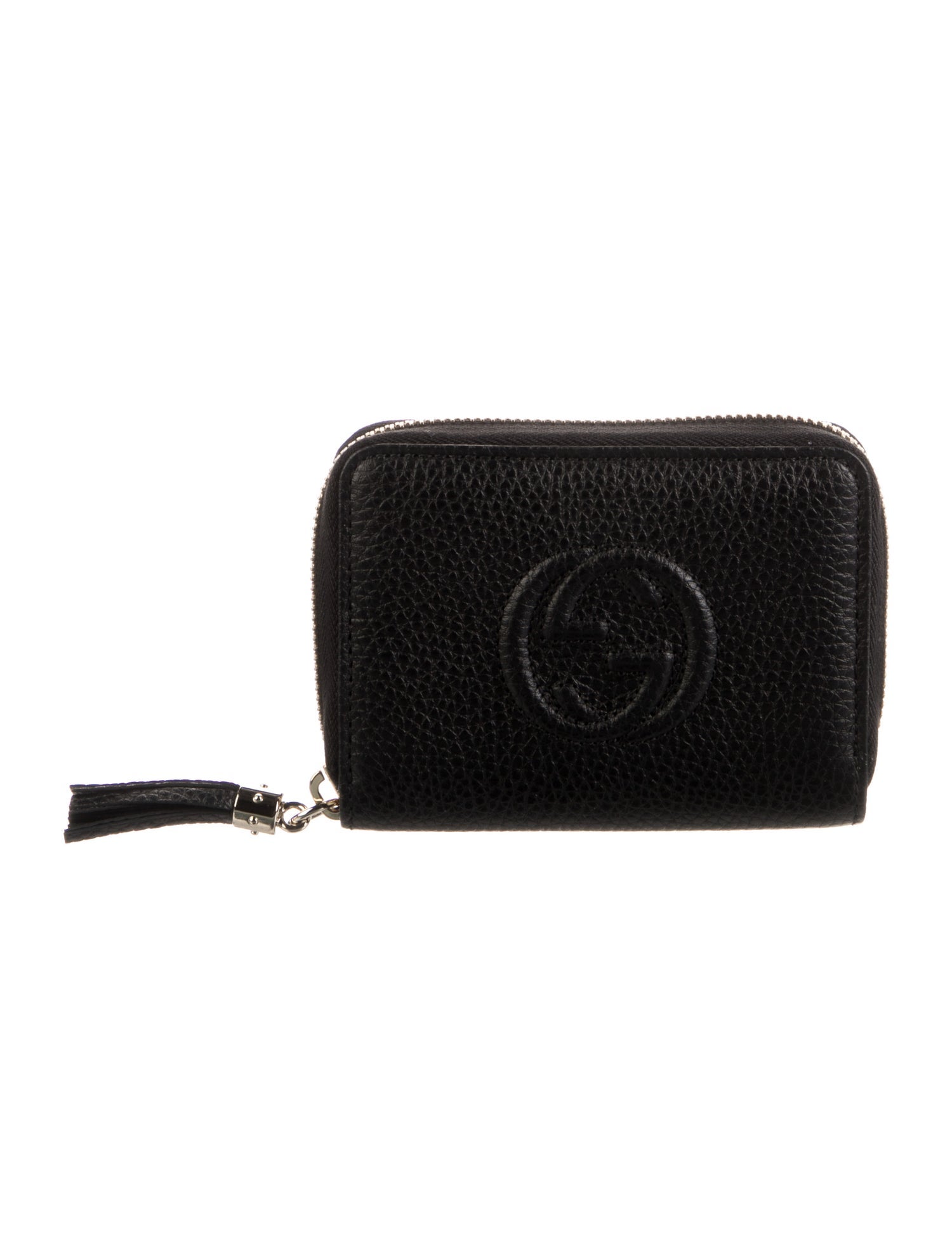 Gucci Double G Logo Leather Compact Wallet