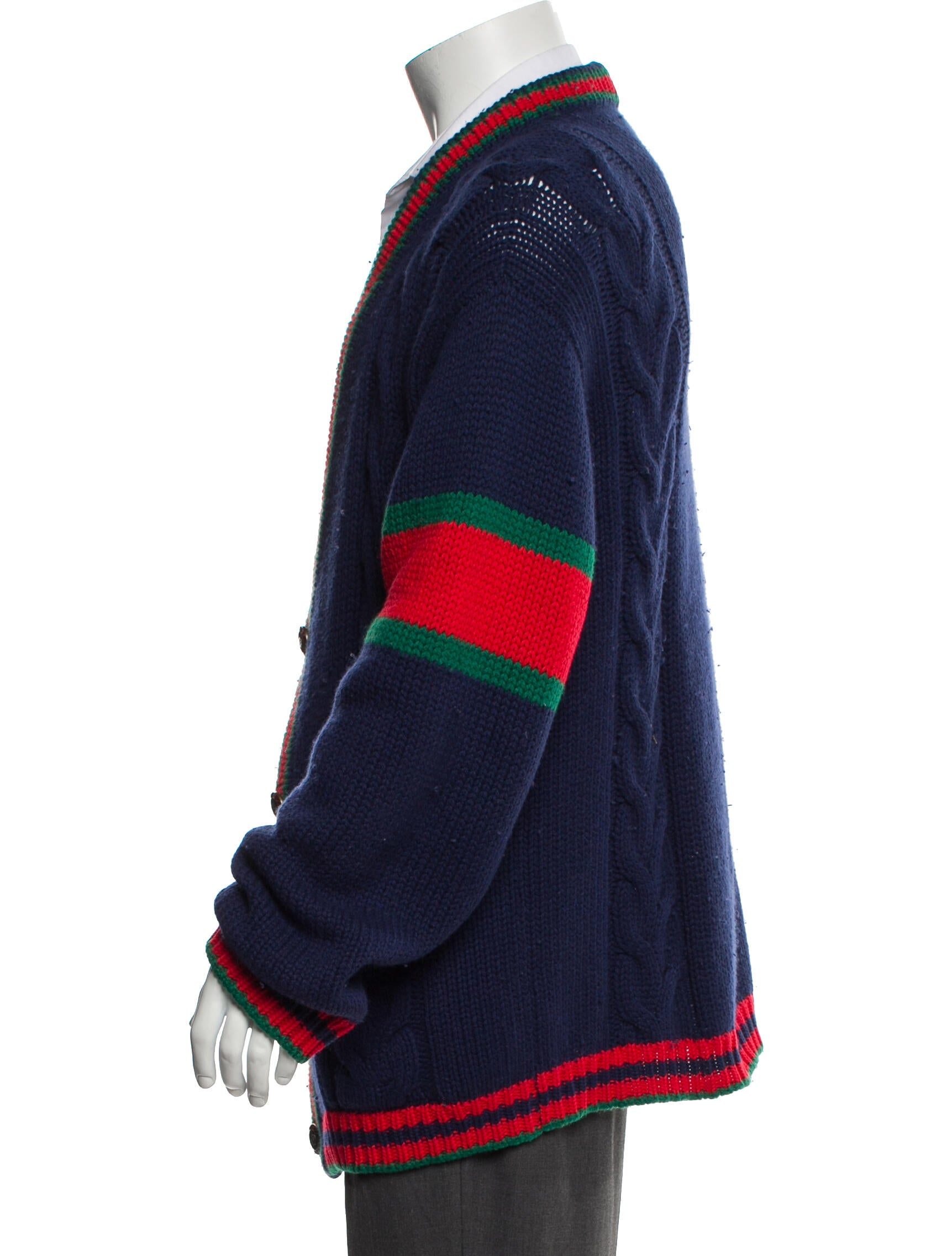 Gucci Web Accent Wool Cardigan