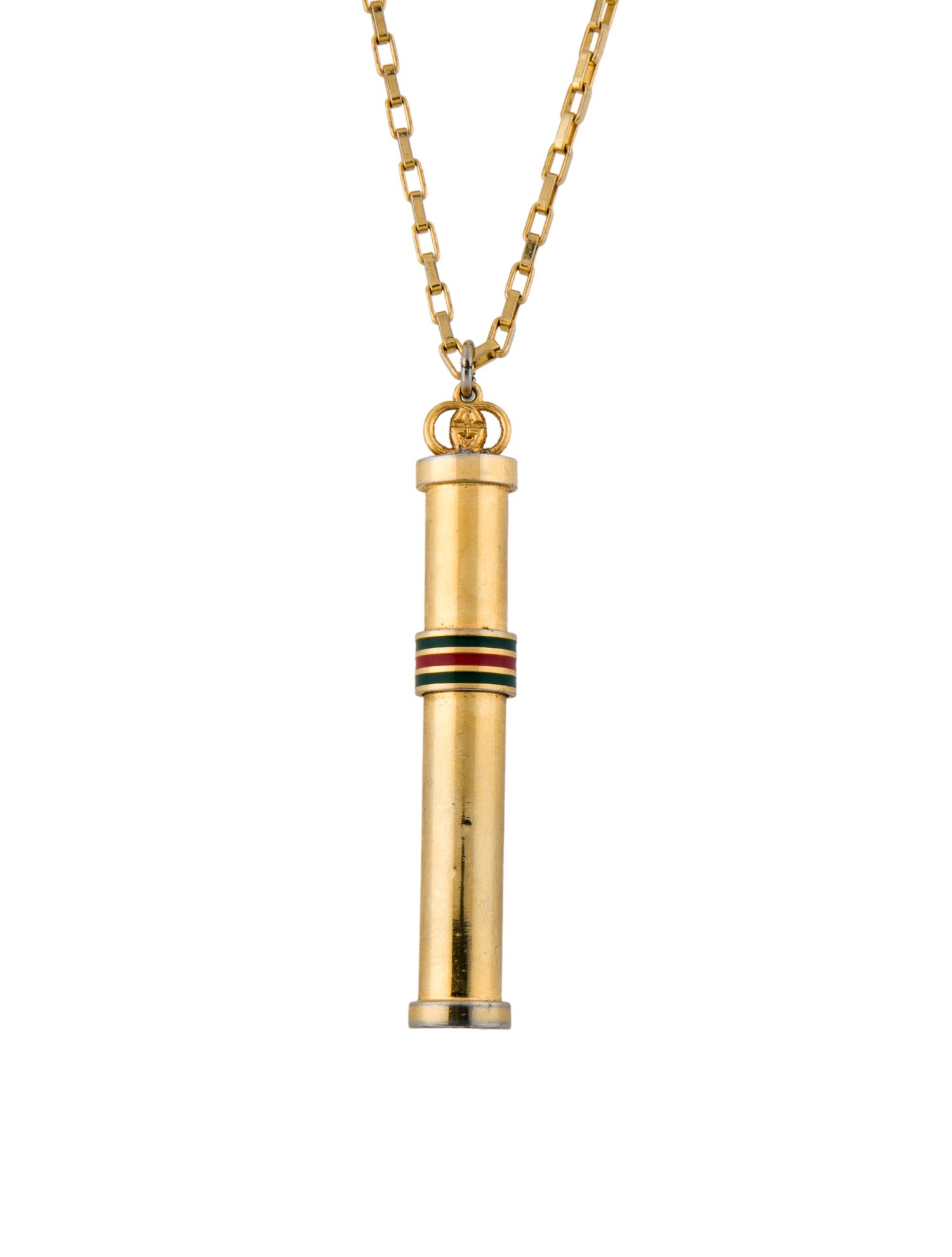 Gucci Vintage Enamel Perfume Bottle Pendant Necklace
