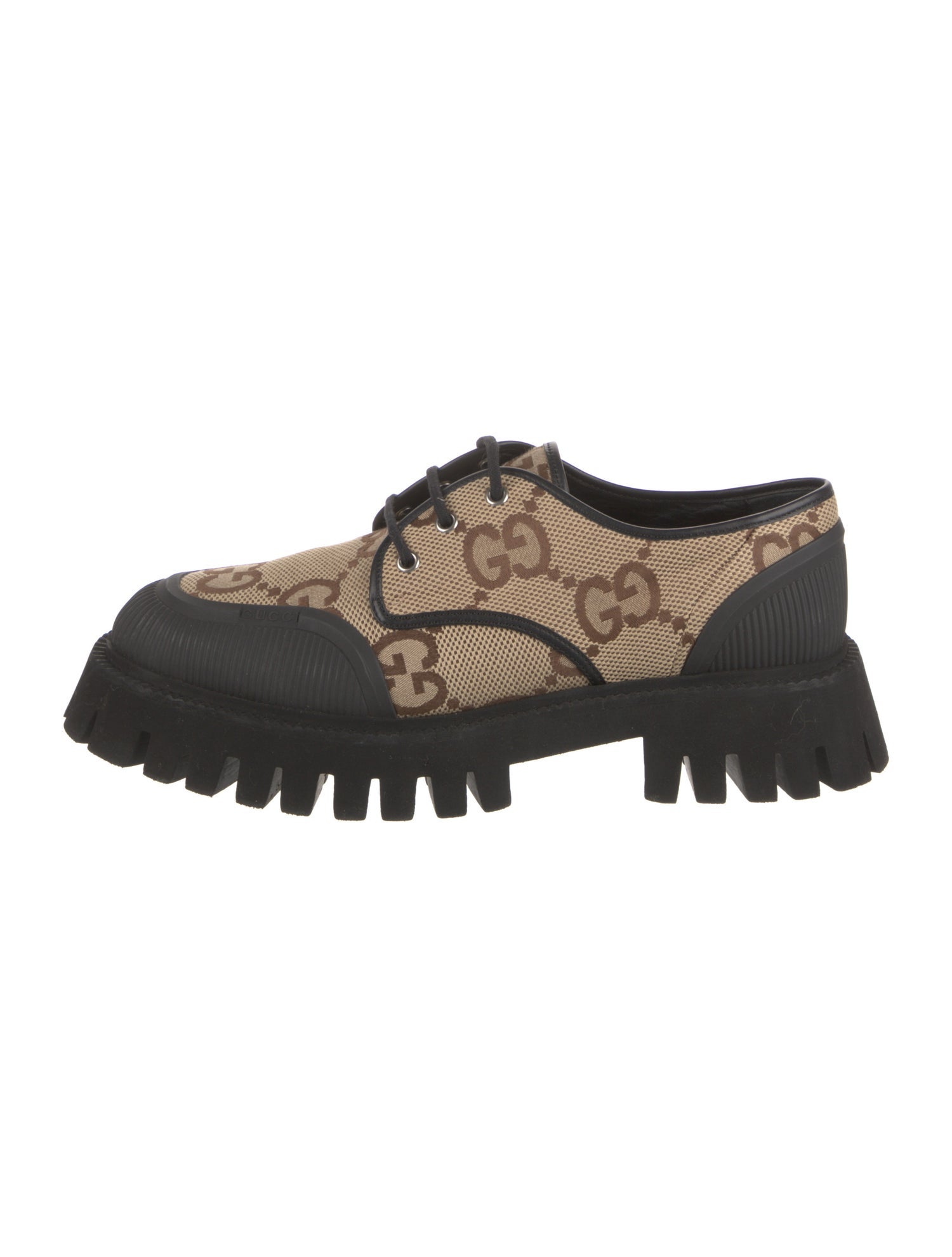Gucci GG Canvas Canvas Lace-Up Boots