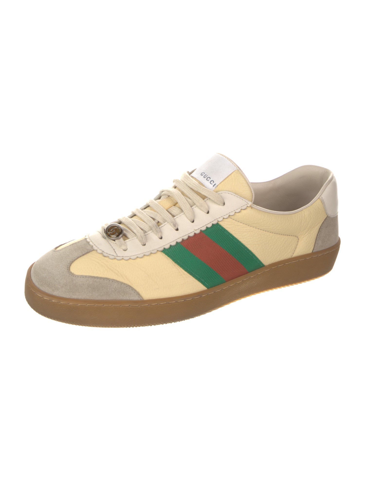 Gucci Web Accent Leather Sneakers