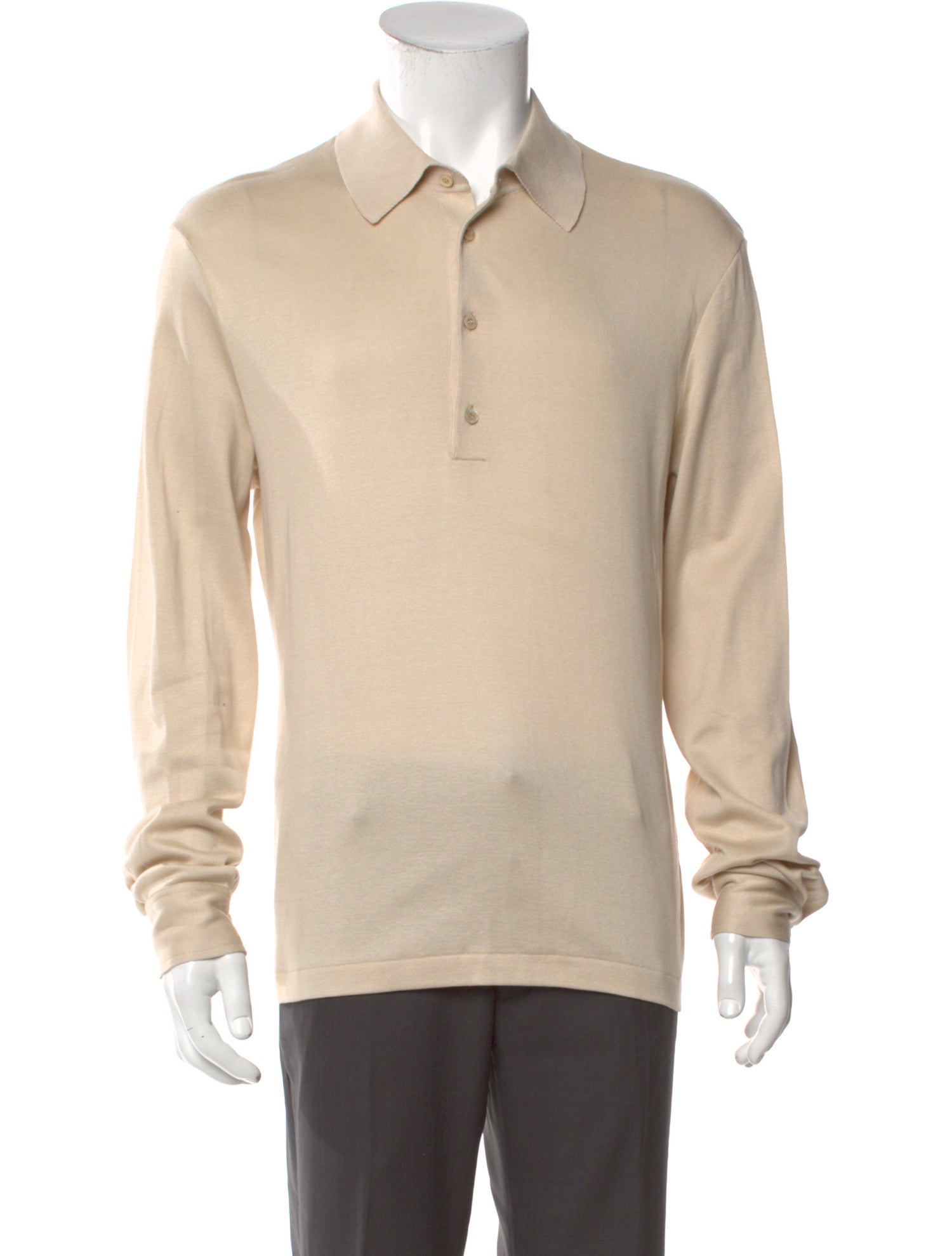 Gucci V-Neck Long Sleeve Polo Shirt