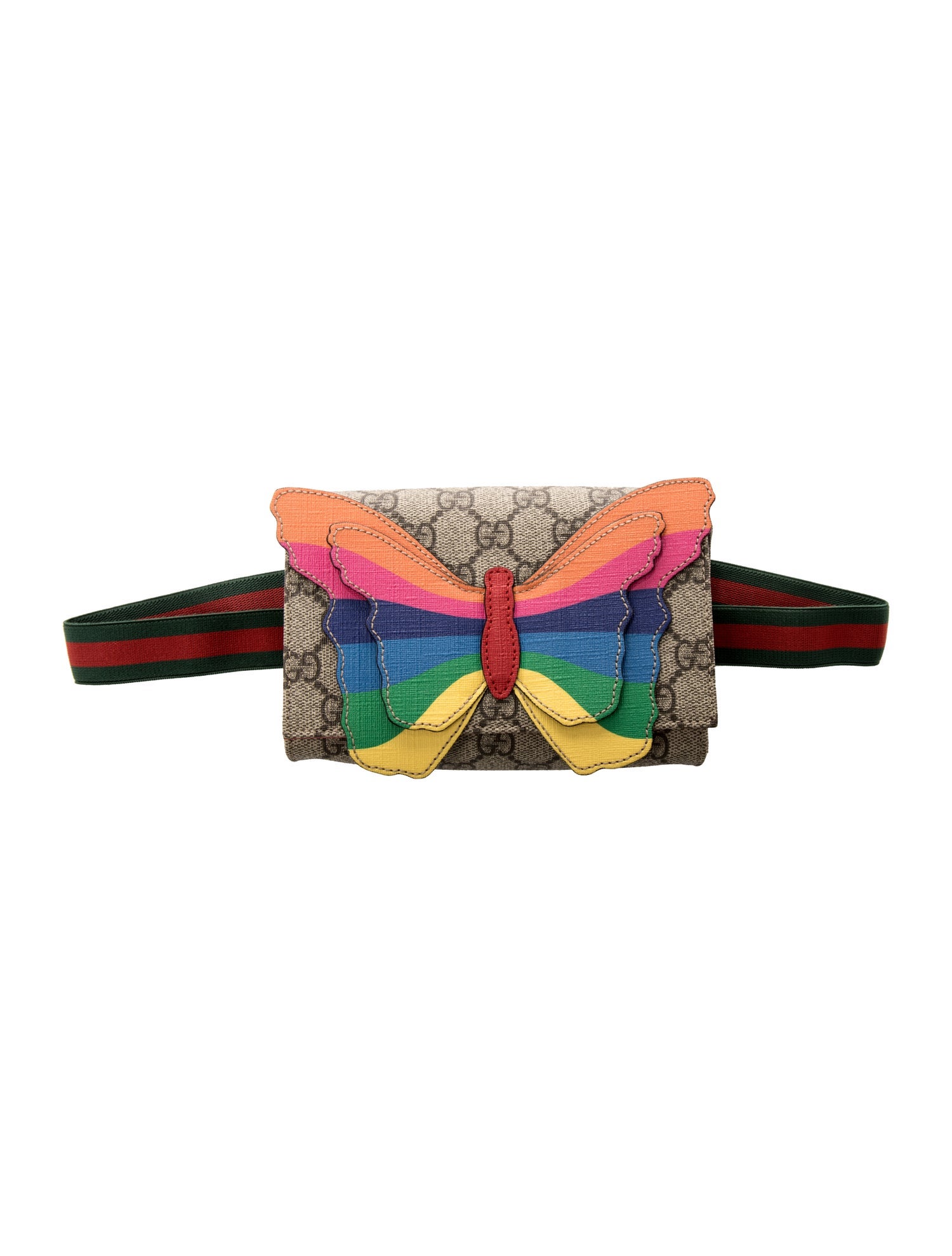 Gucci Girls' GG Supreme Rainbow Butterfly Belt Bag