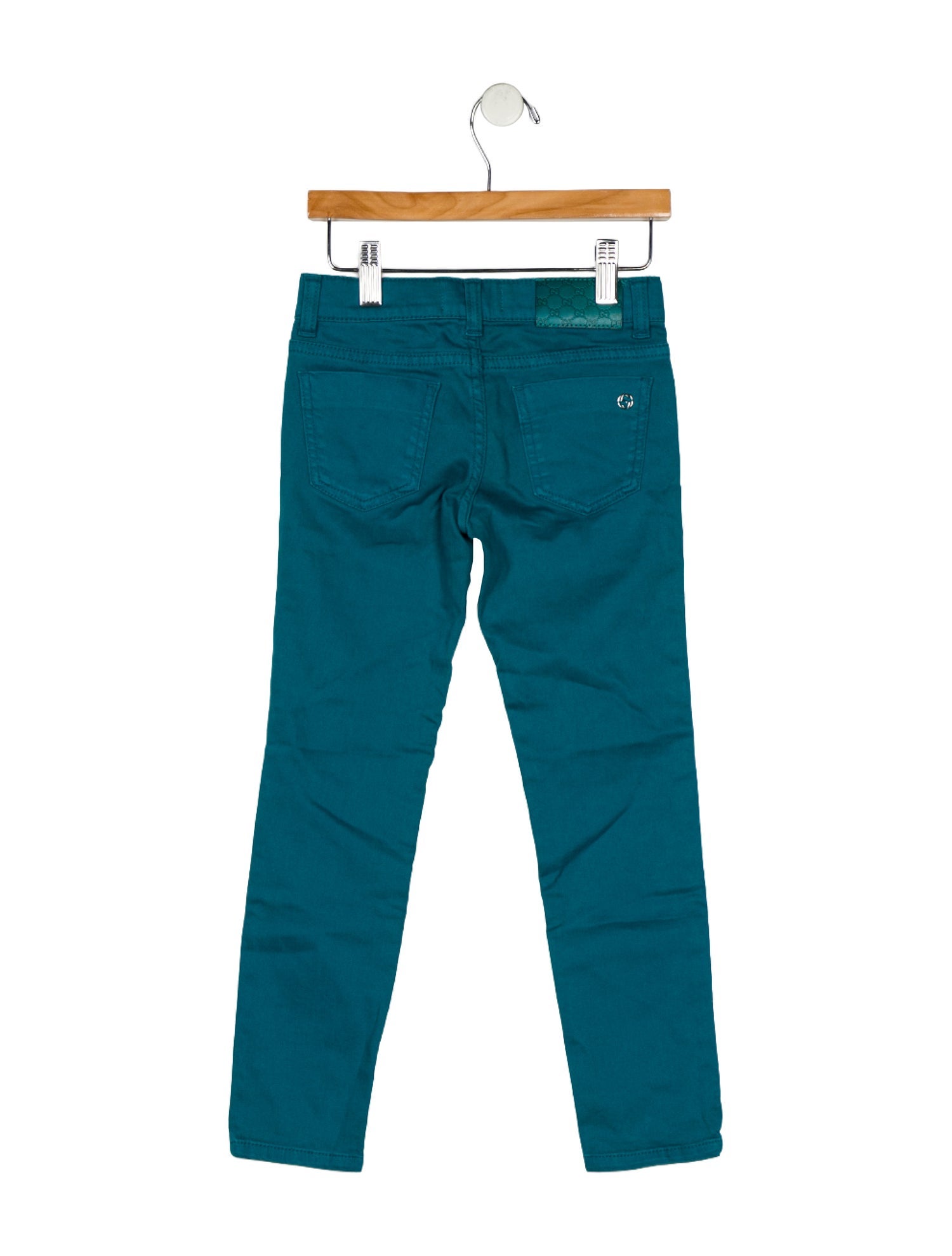 Gucci Cotton green pants with zip and button closure