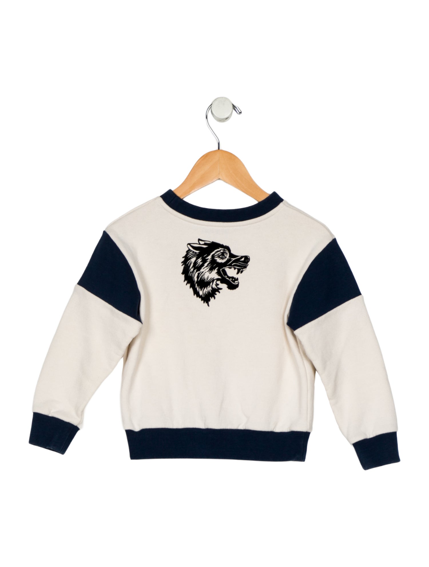 Gucci Cotton neutral and blue patterned long sleeve sweatshirt