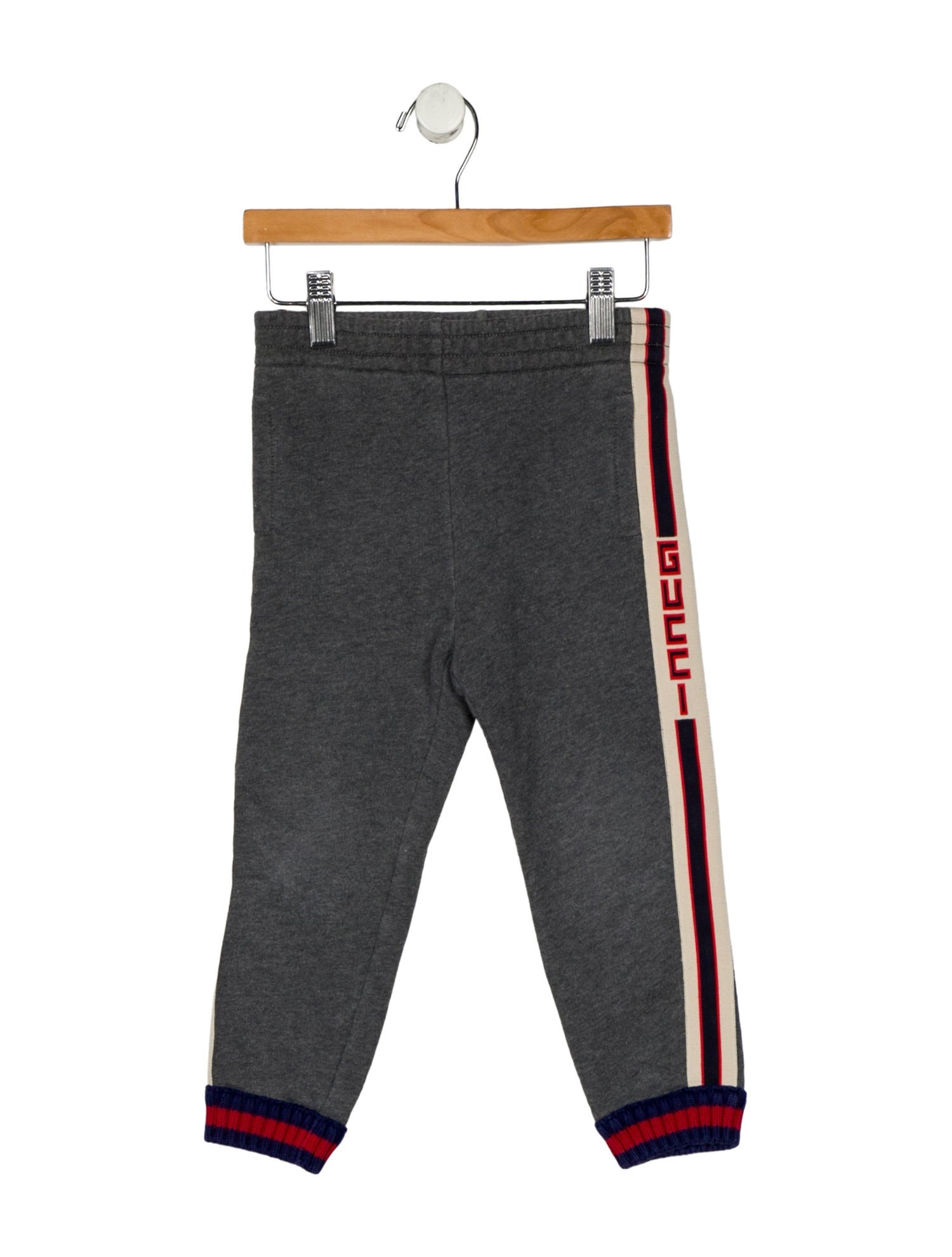 Gucci Cotton grey sweatpants with branding web accent on sides