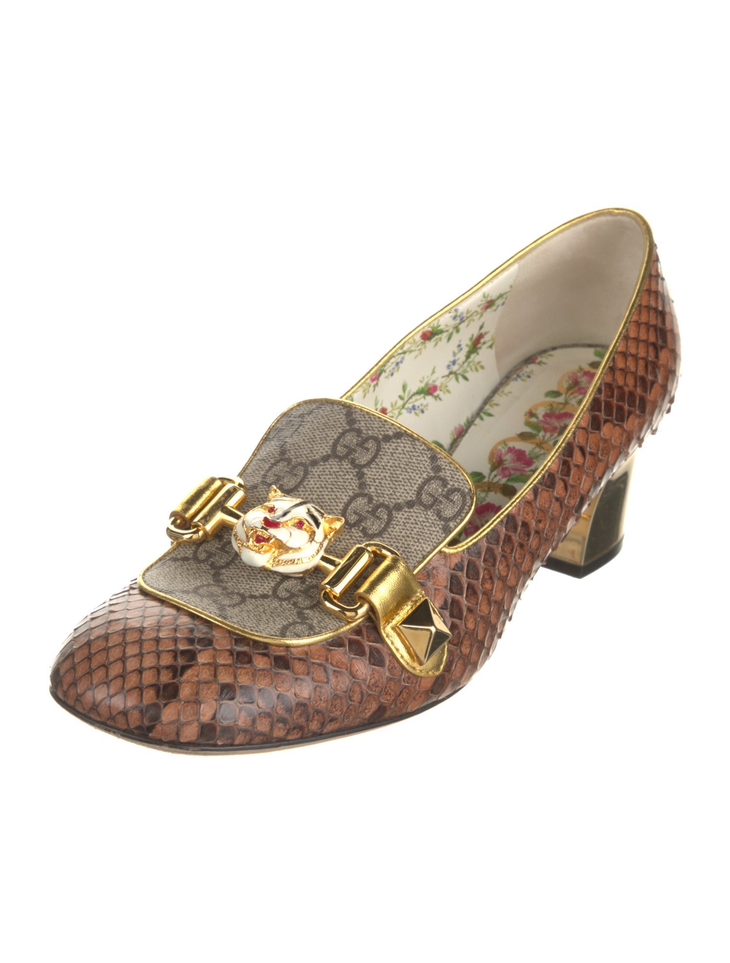 Gucci GG Supreme Snakeskin Pumps