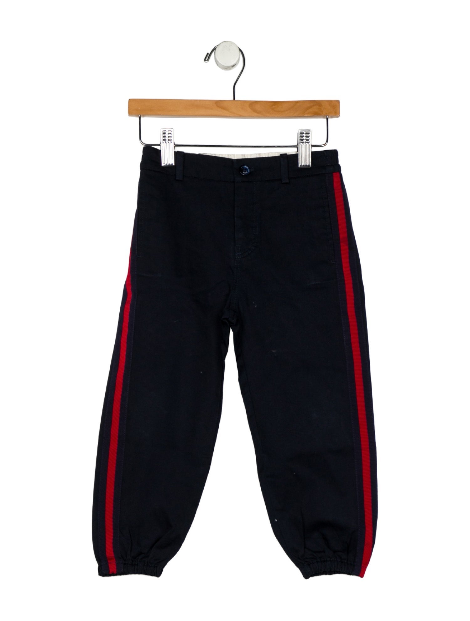 Gucci Cotton blue and red patterned pants with zip and button closure