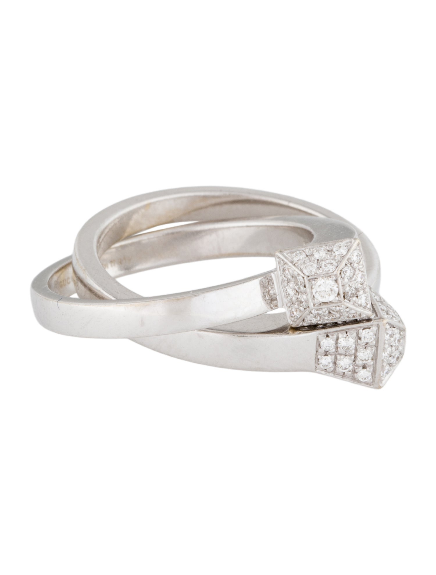 Gucci 18K Diamond Interlocking Rings