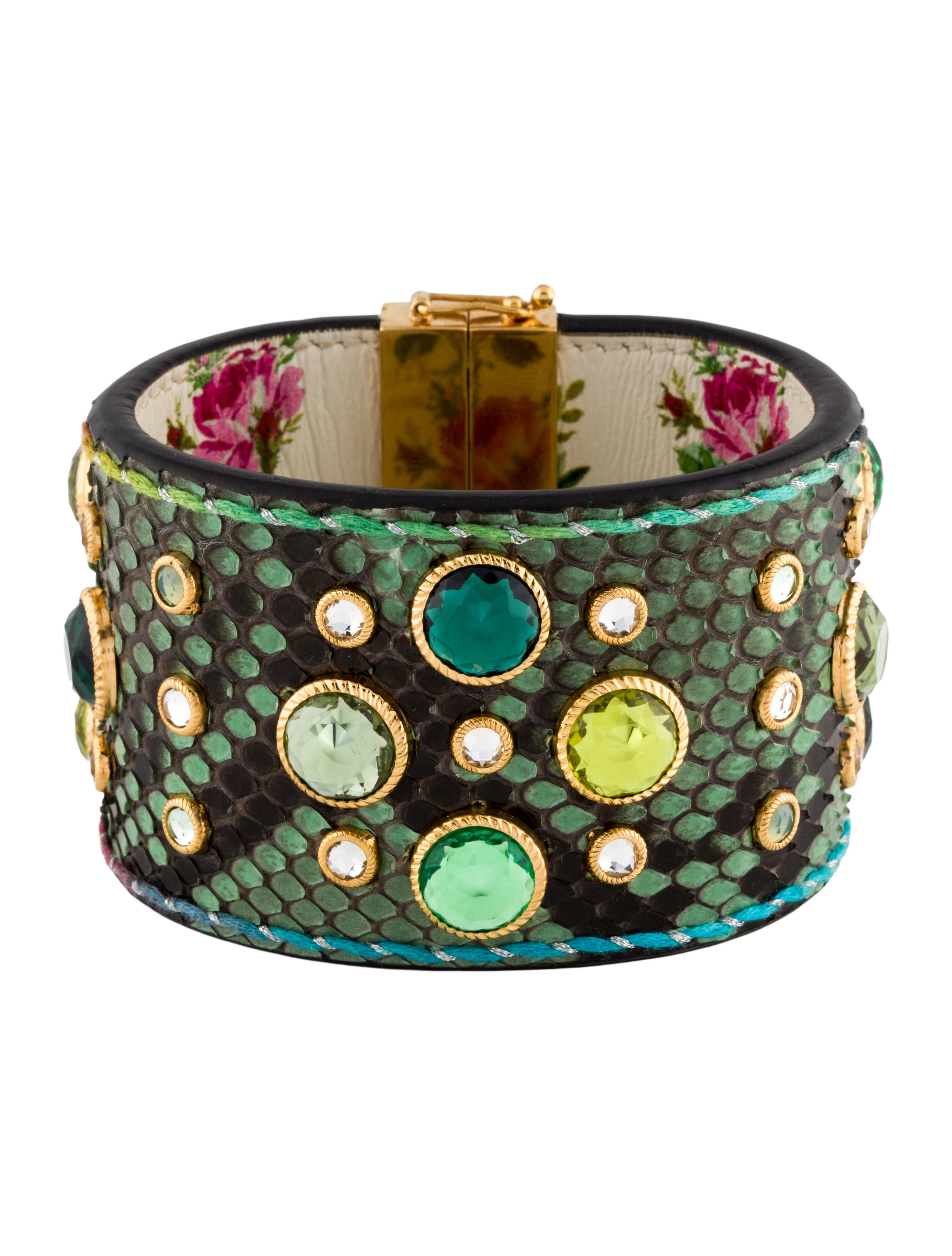Gucci Python & Crystal Wrap Bracelet