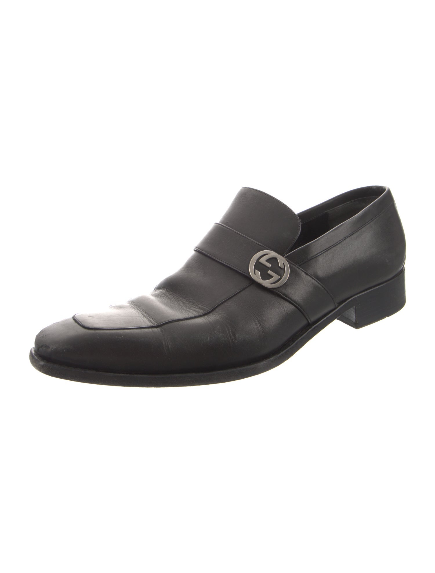 Gucci Interlocking G Logo Leather Loafers