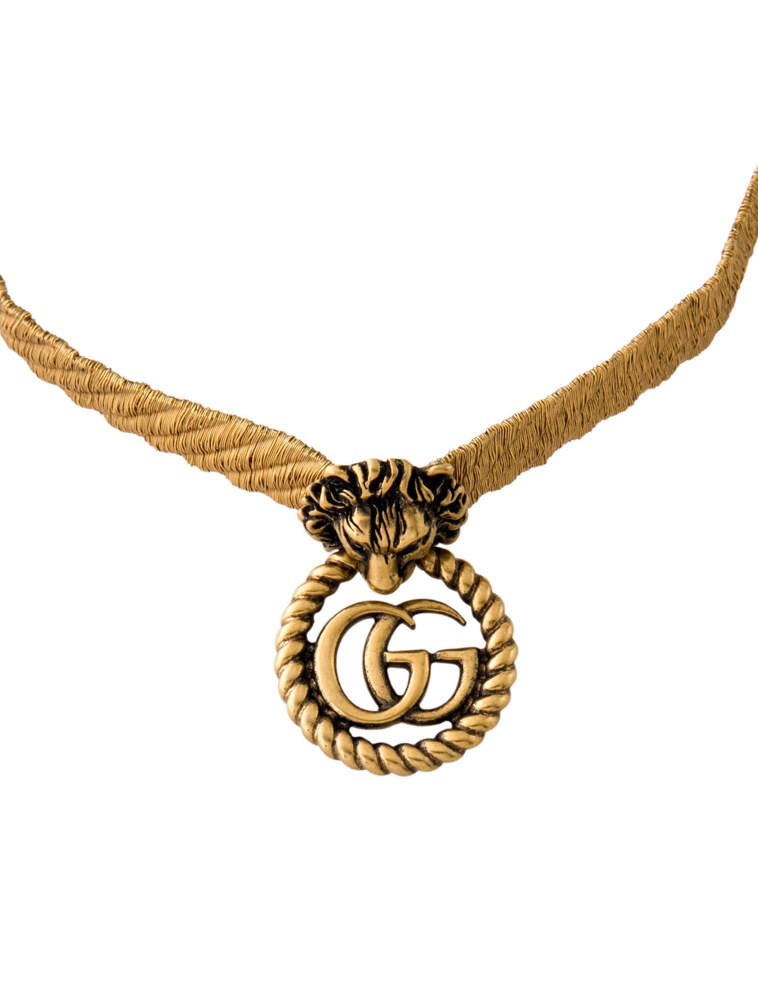 Gucci Lion Head GG Choker Necklace