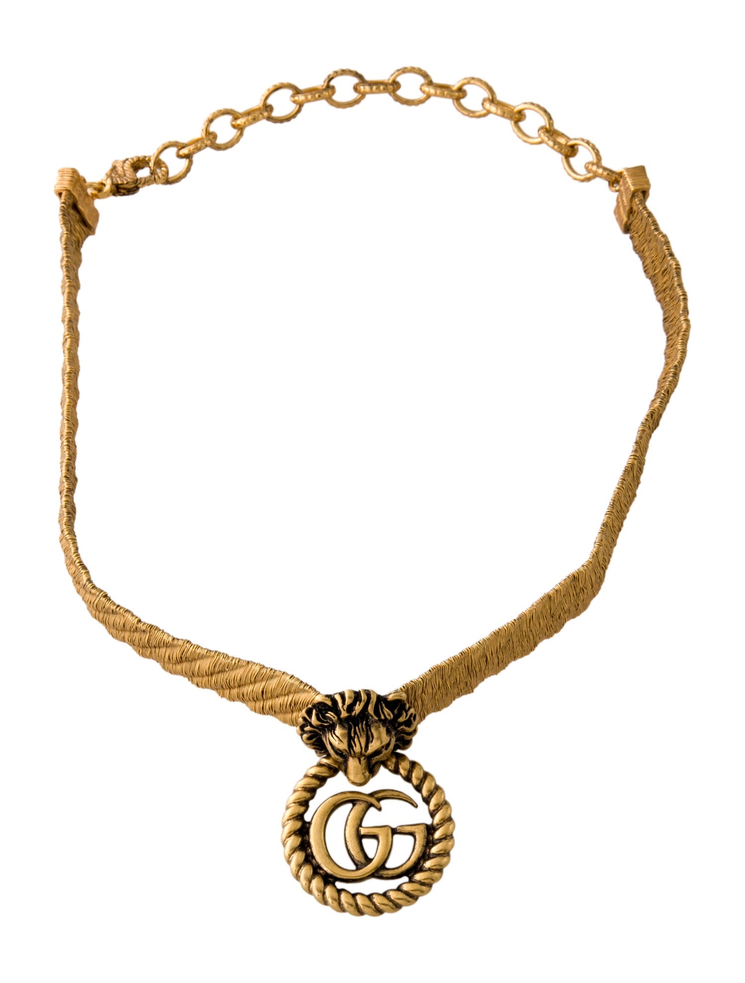 Gucci Lion Head GG Choker Necklace