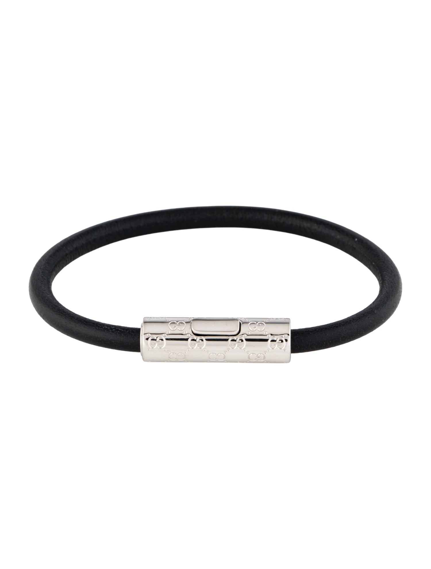 Gucci Leather GG Detail Wrap Bracelet