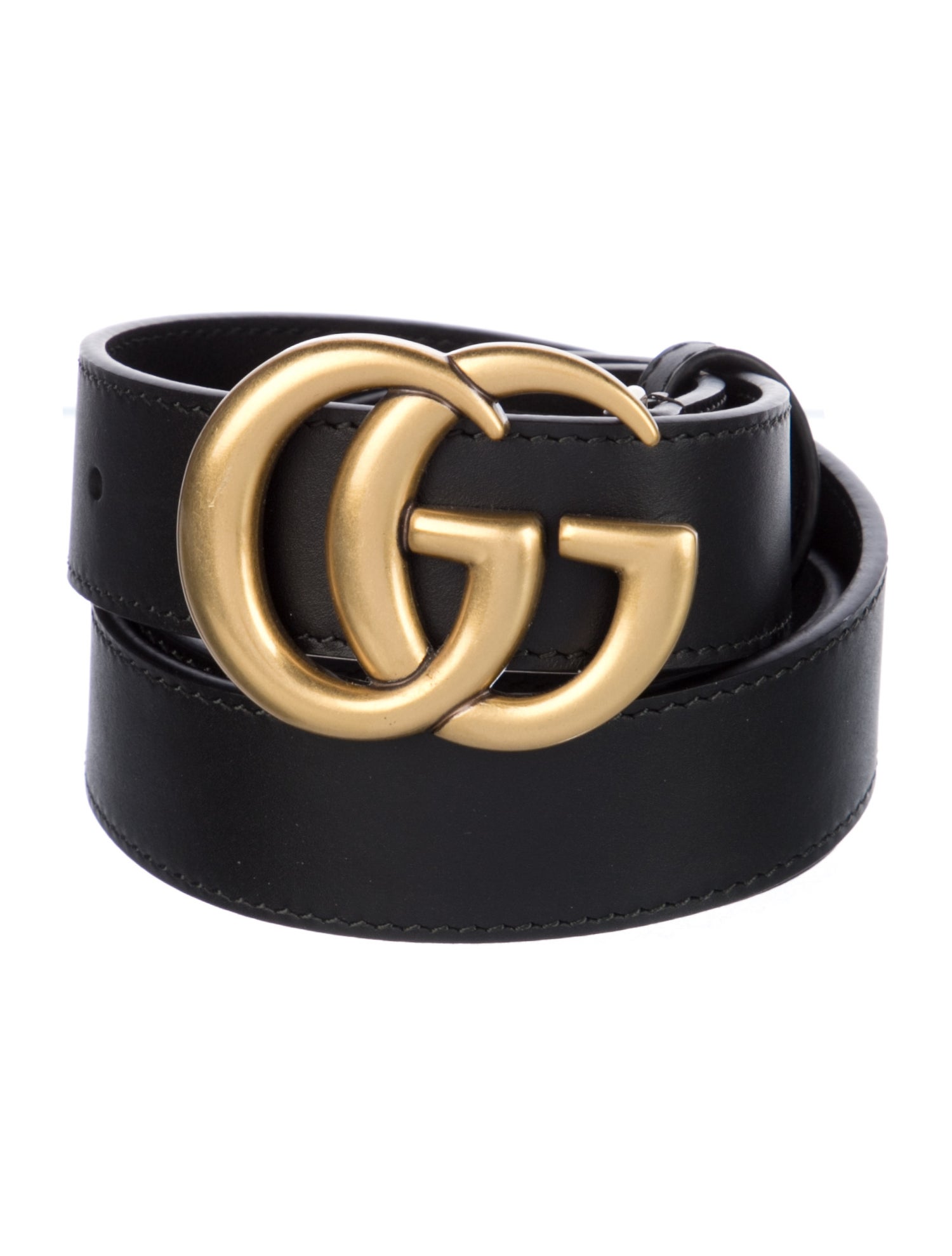 Gucci Double G Logo Leather Belt